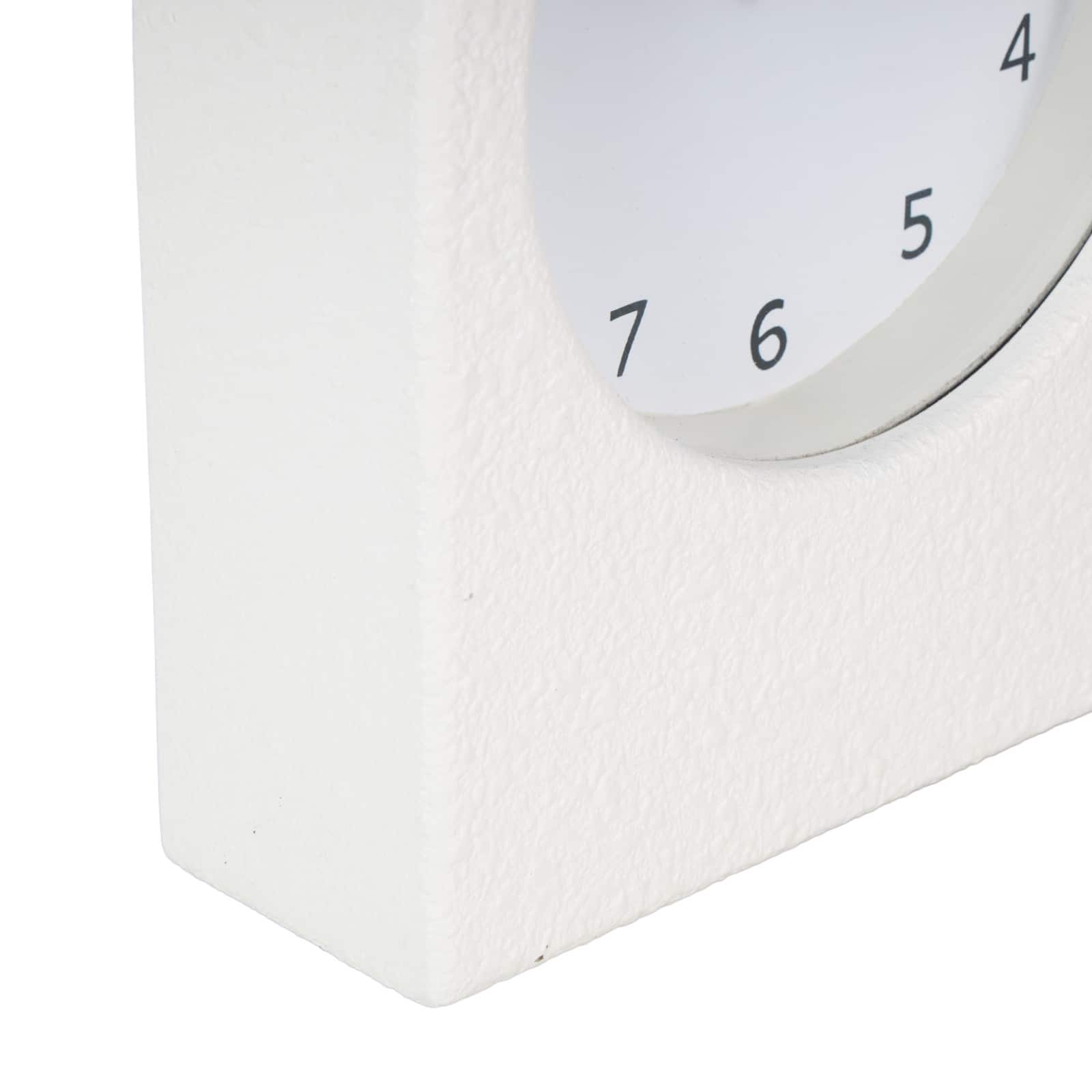 8.75" Textured Decorative Clock with Gold Accents Set