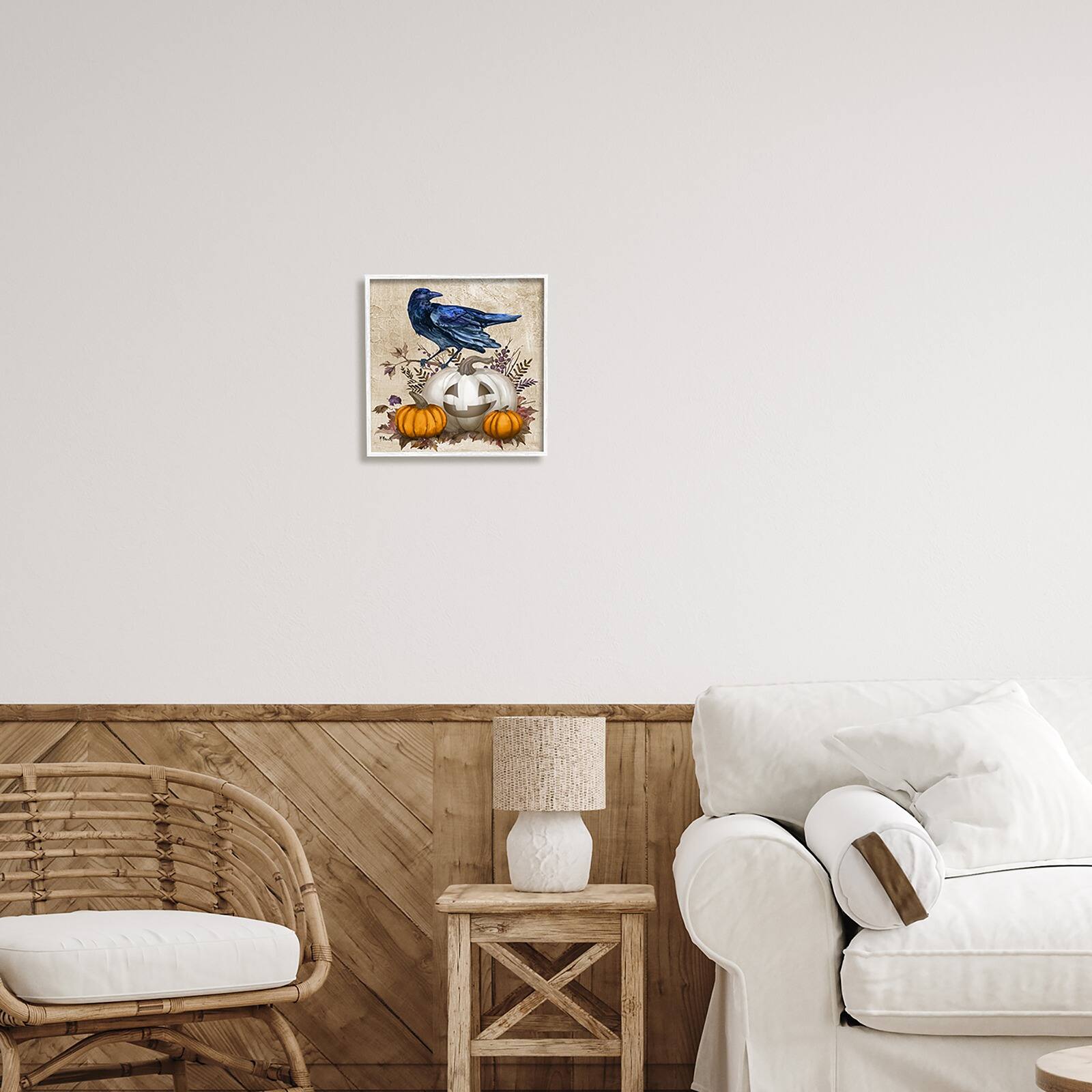 Stupell Industries Raven & Jack-o'-Lantern Framed Giclée Art