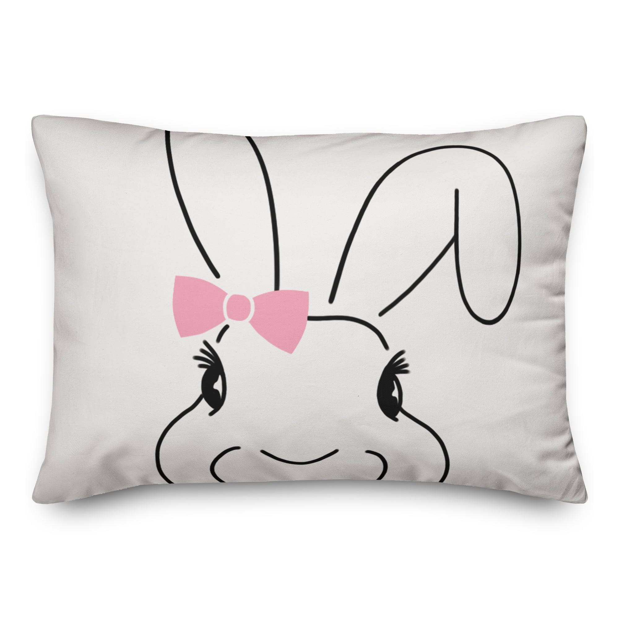 Cute Bunny with Bow Throw Pillow