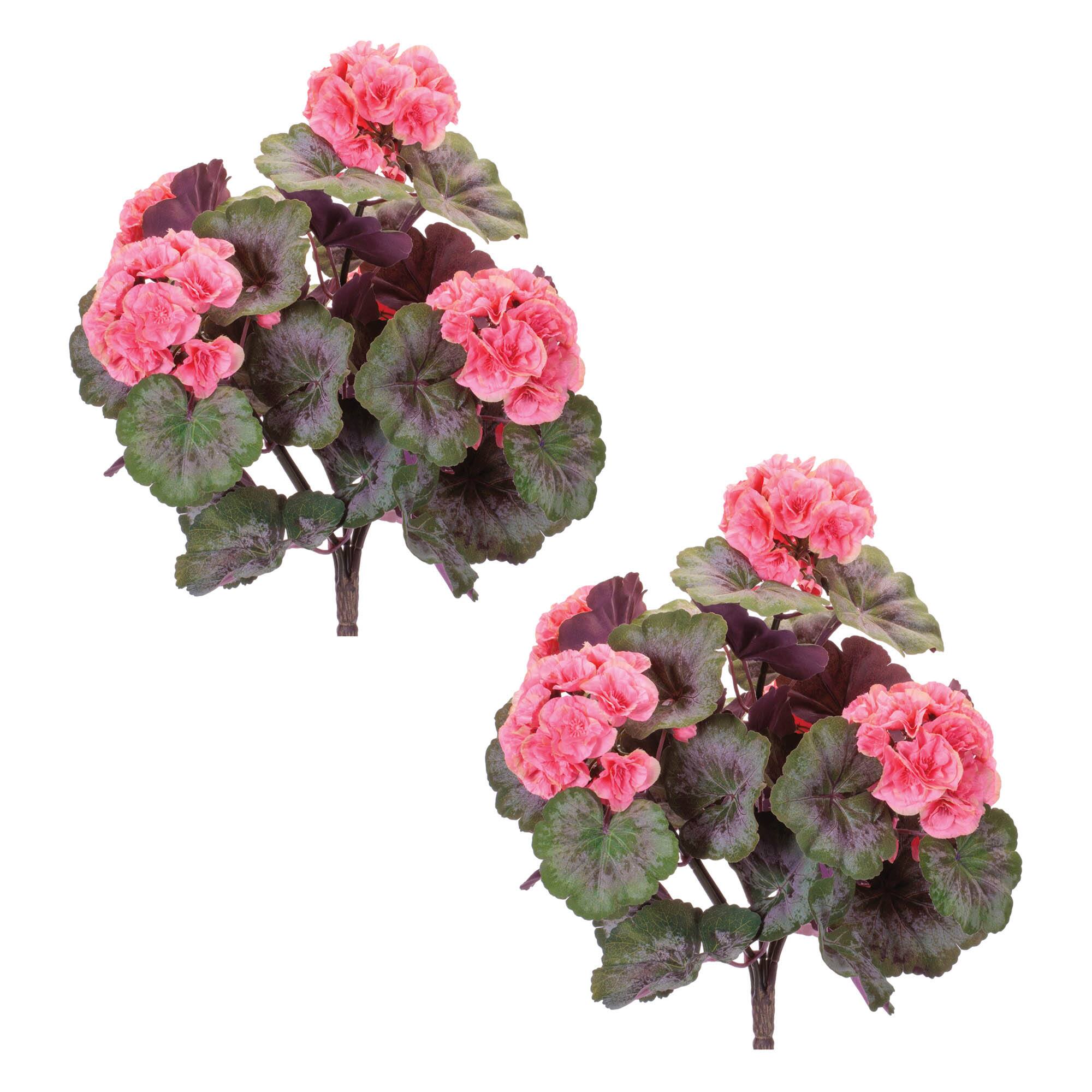 19" Geranium Floral Bushes, 2ct.