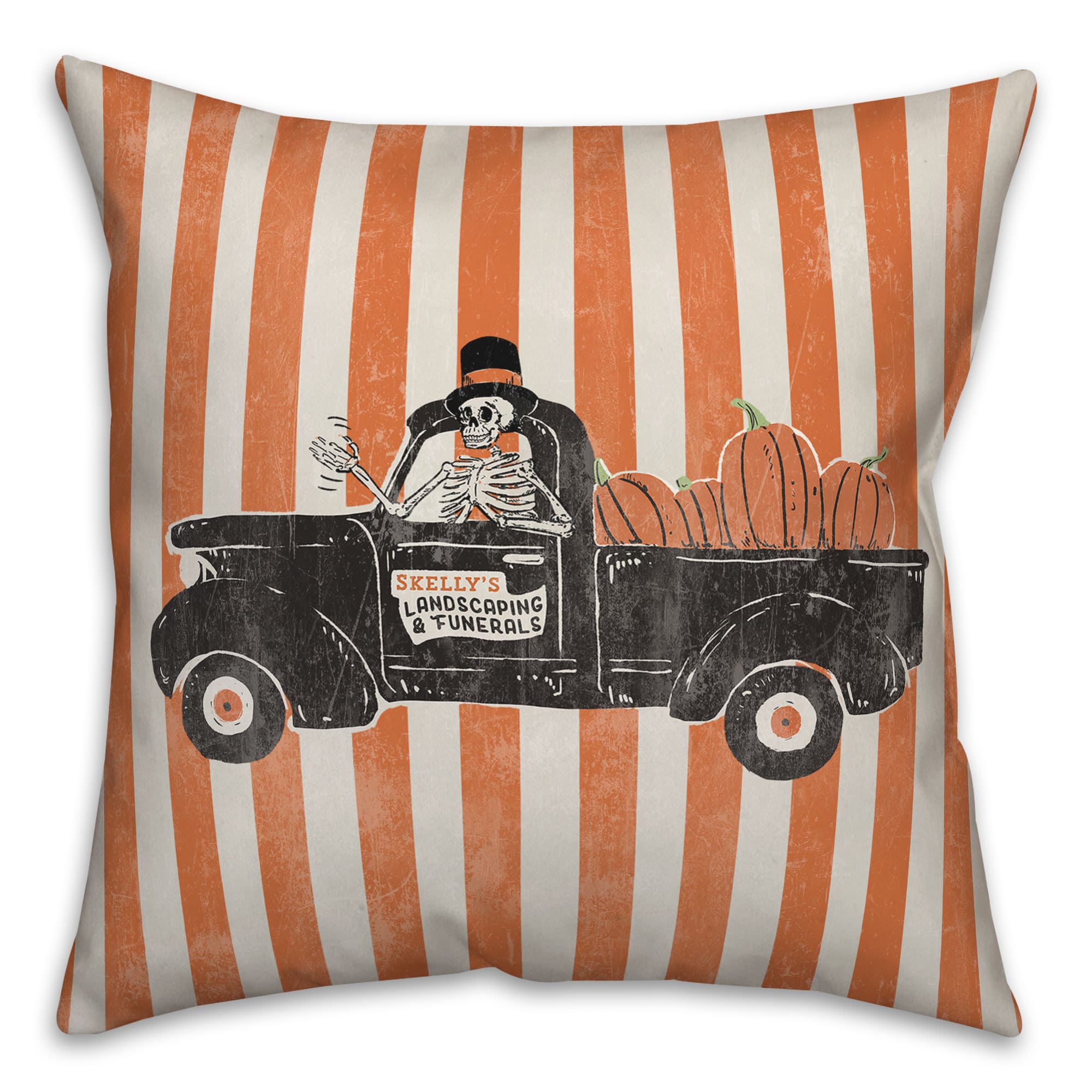 Skelly's Landscaping Truck Spun Poly Throw Pillow