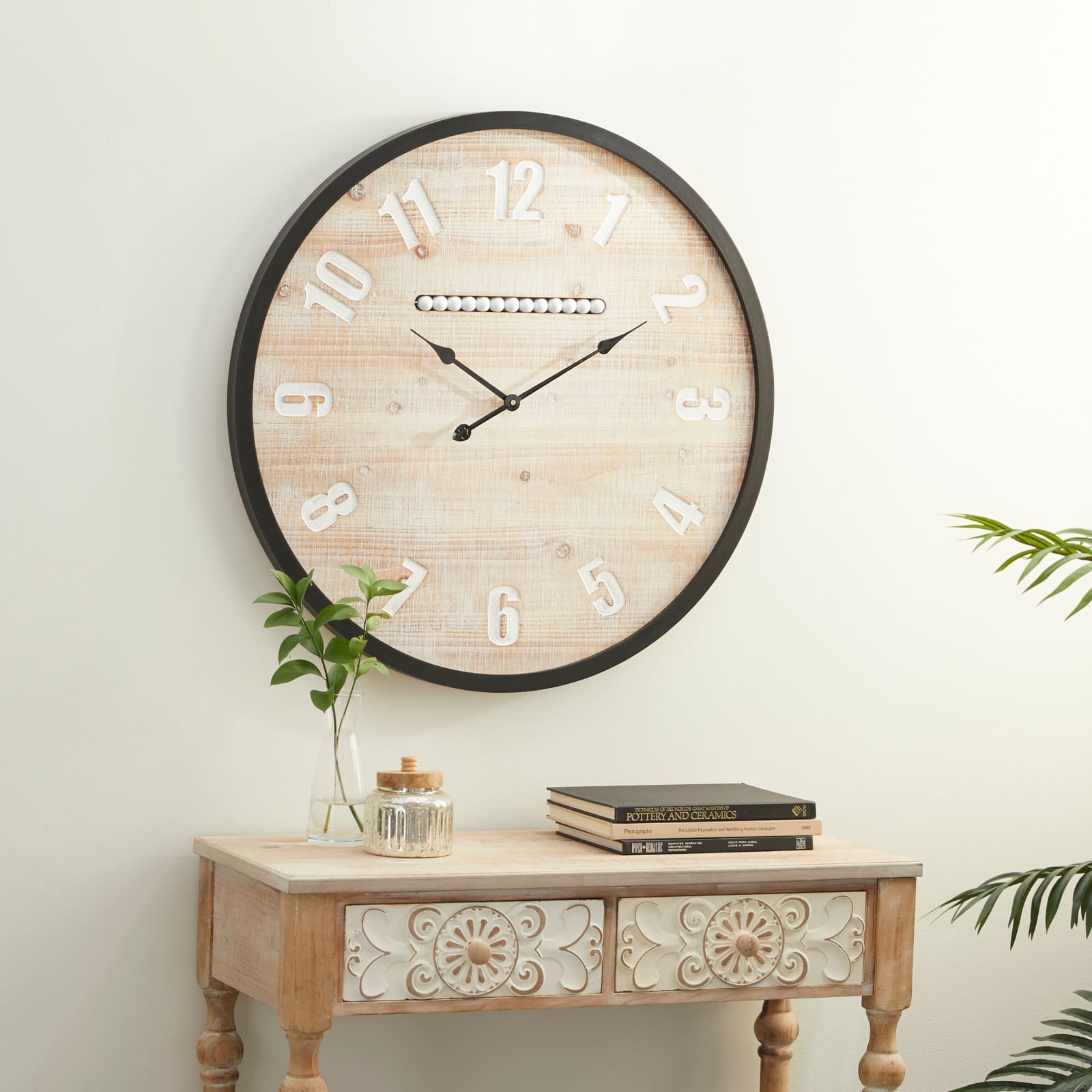 Brown Farmhouse Wood Wall Clock