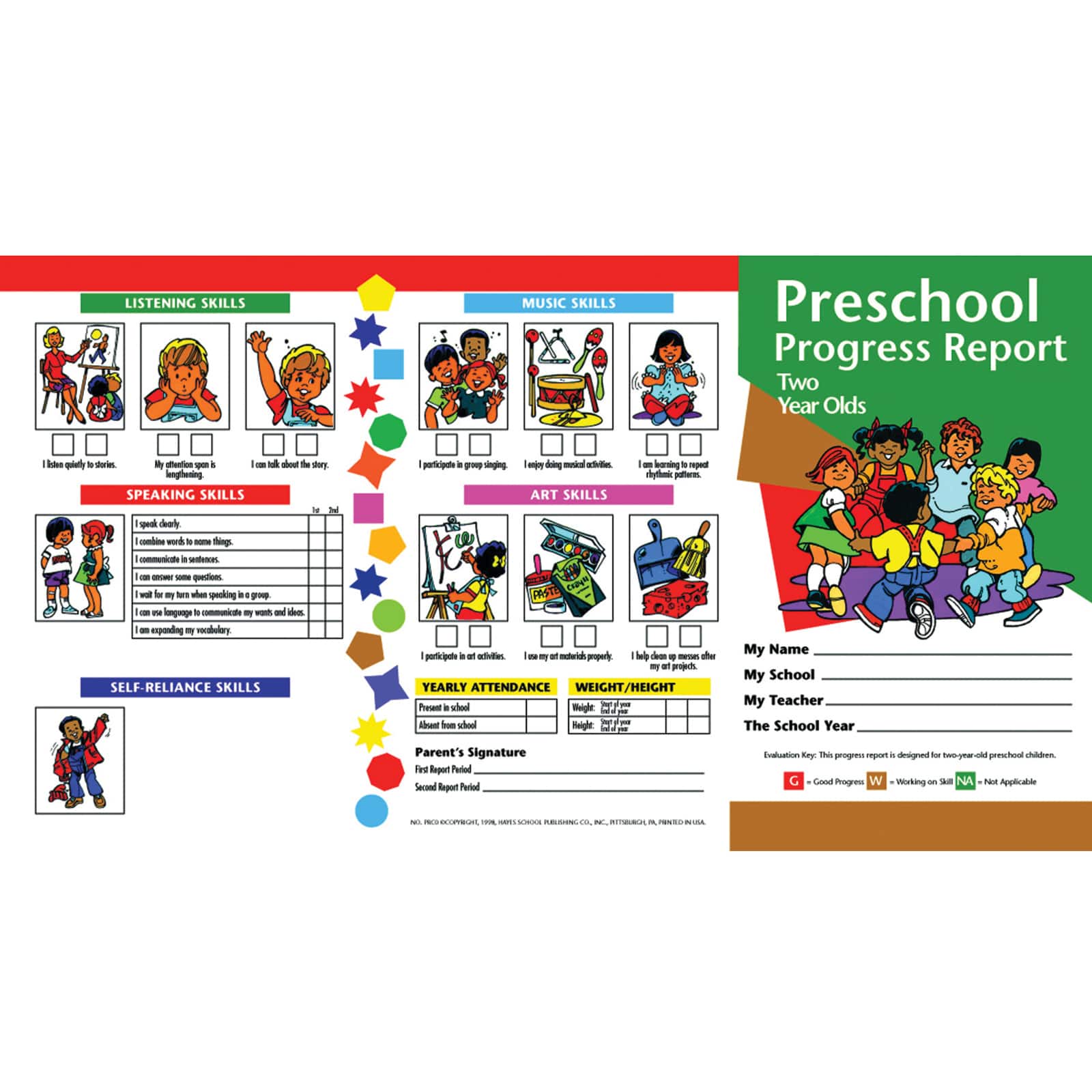 Preschool Progress Report For Year Olds, 10 Per Pack