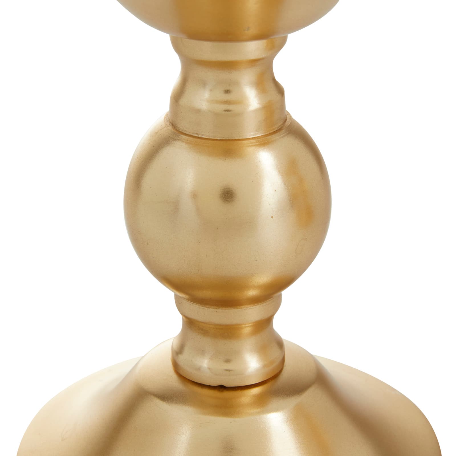 Set of 3 Gold Aluminum Transitional Candle Holders, 10" x 4" x 4"