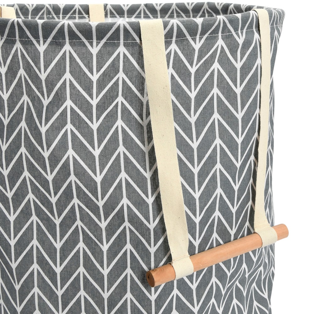 Household Essentials Krush Round Hamper with Wood Dowel Handles