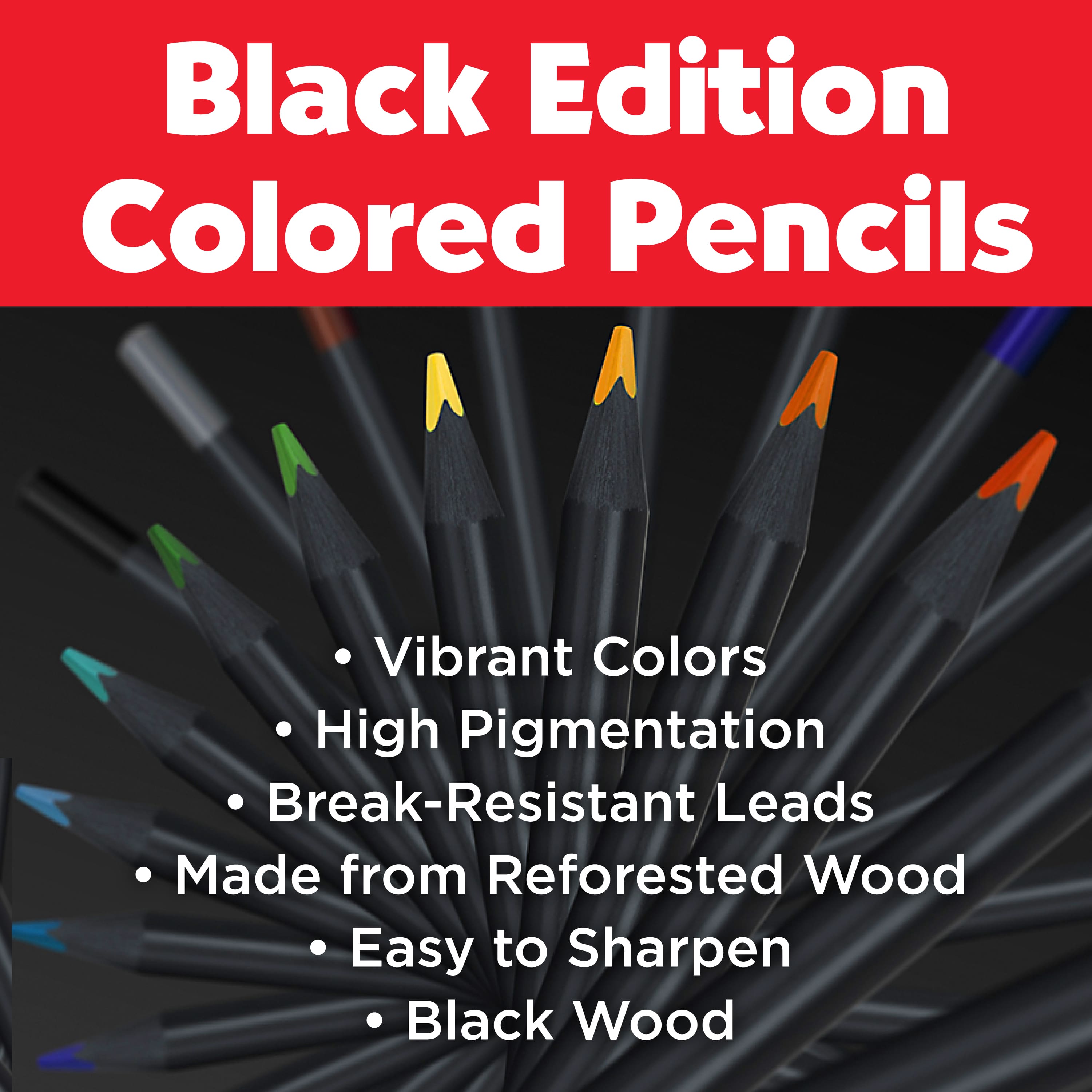 Faber-Castell® 12 Colour Black Edition Coloured Pencils