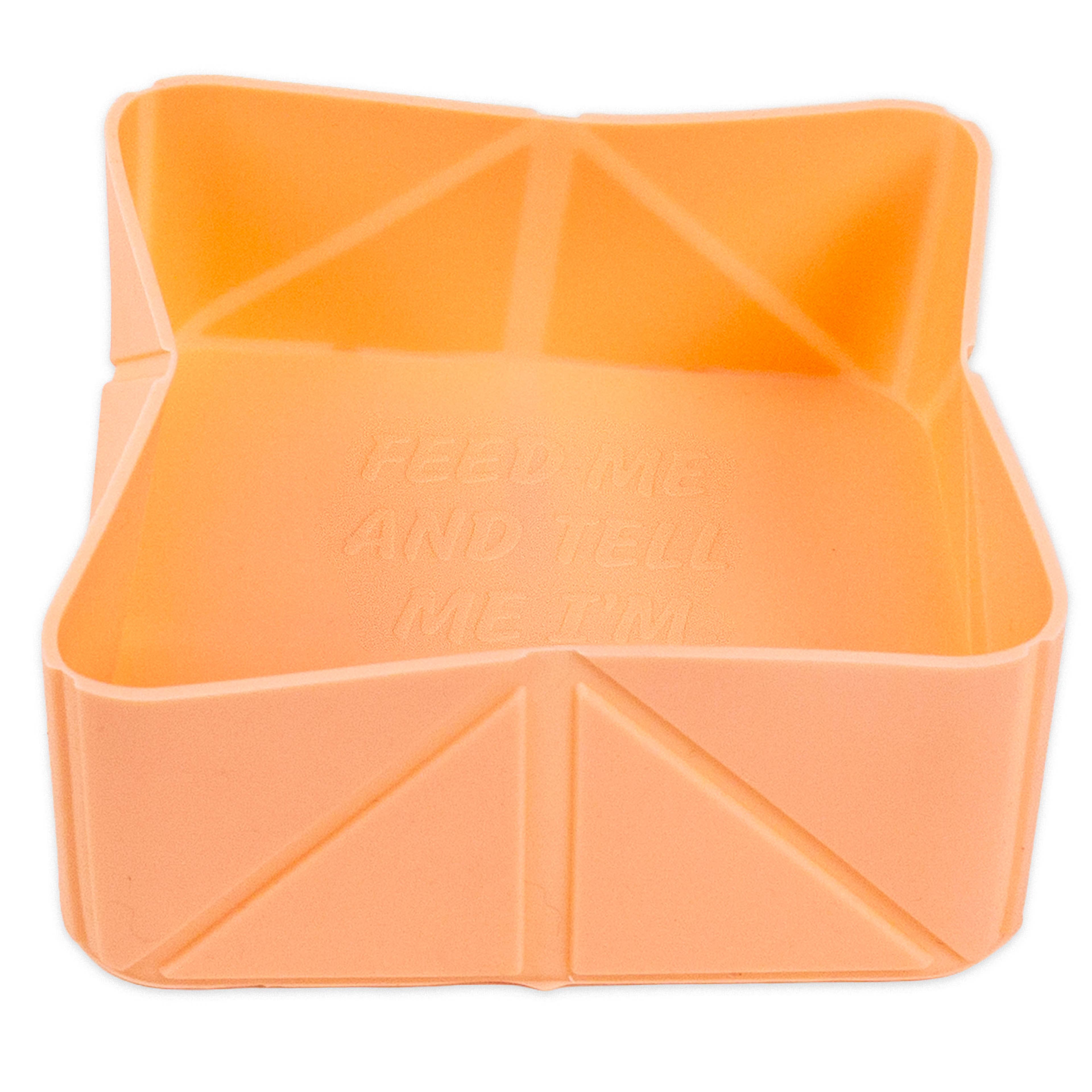 4.75" Orange Portable Pet Food Bowl