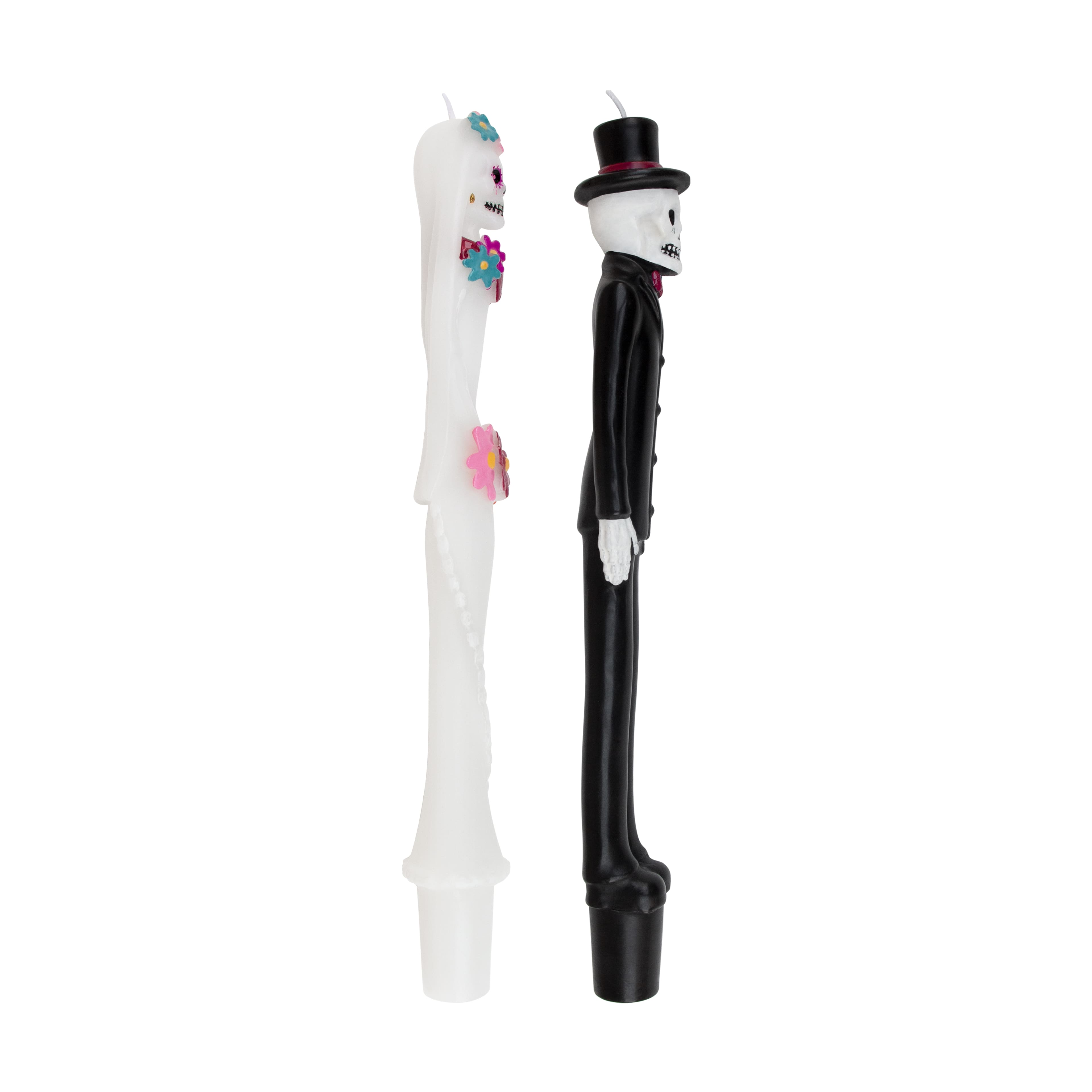 10" Skeleton Bride & Groom Unscented Taper Candles by Ashland®