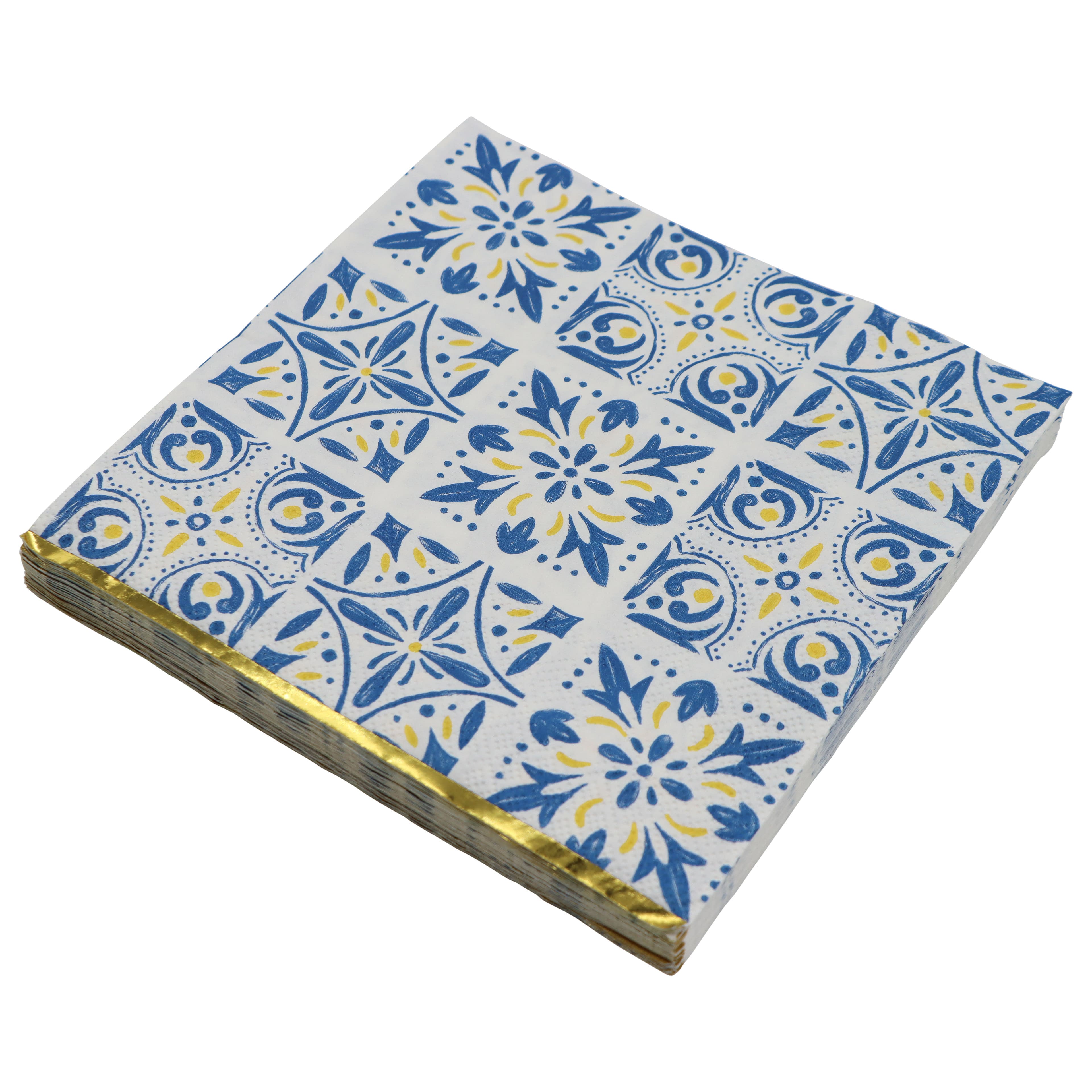 Citrus Kitchen Blue Tile Paper Lunch Napkins, 20ct. by Celebrate It™