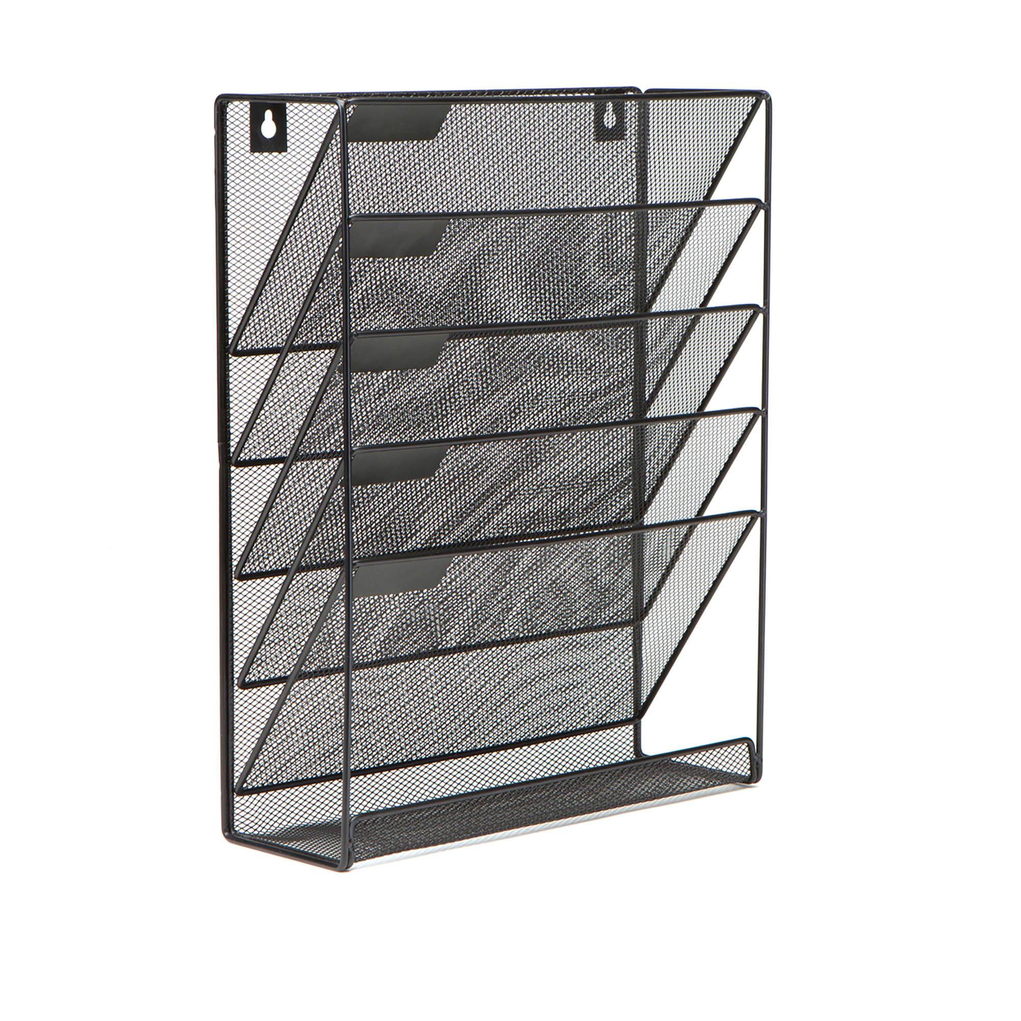 Mind Reader 6 Compartment Vertical Hanging Wall File & Chart Organizer