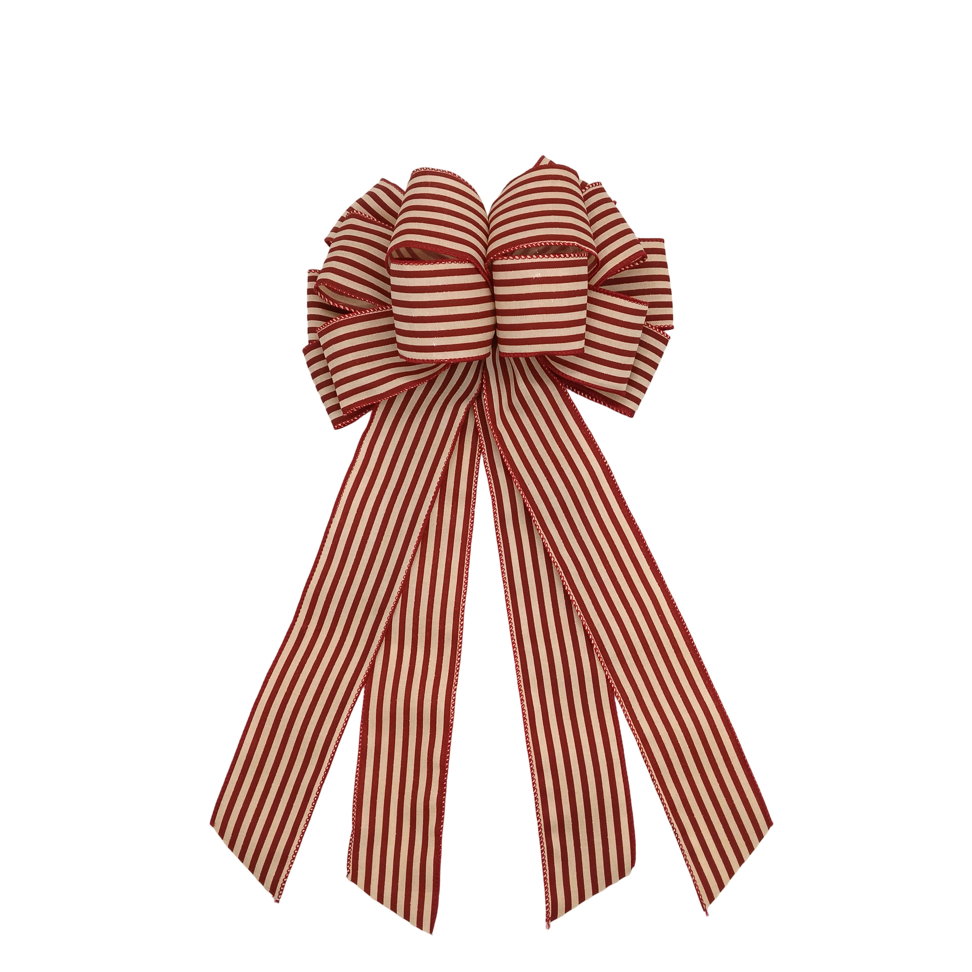 20" Red Stripes Tree Topper Bow by Celebrate It®
