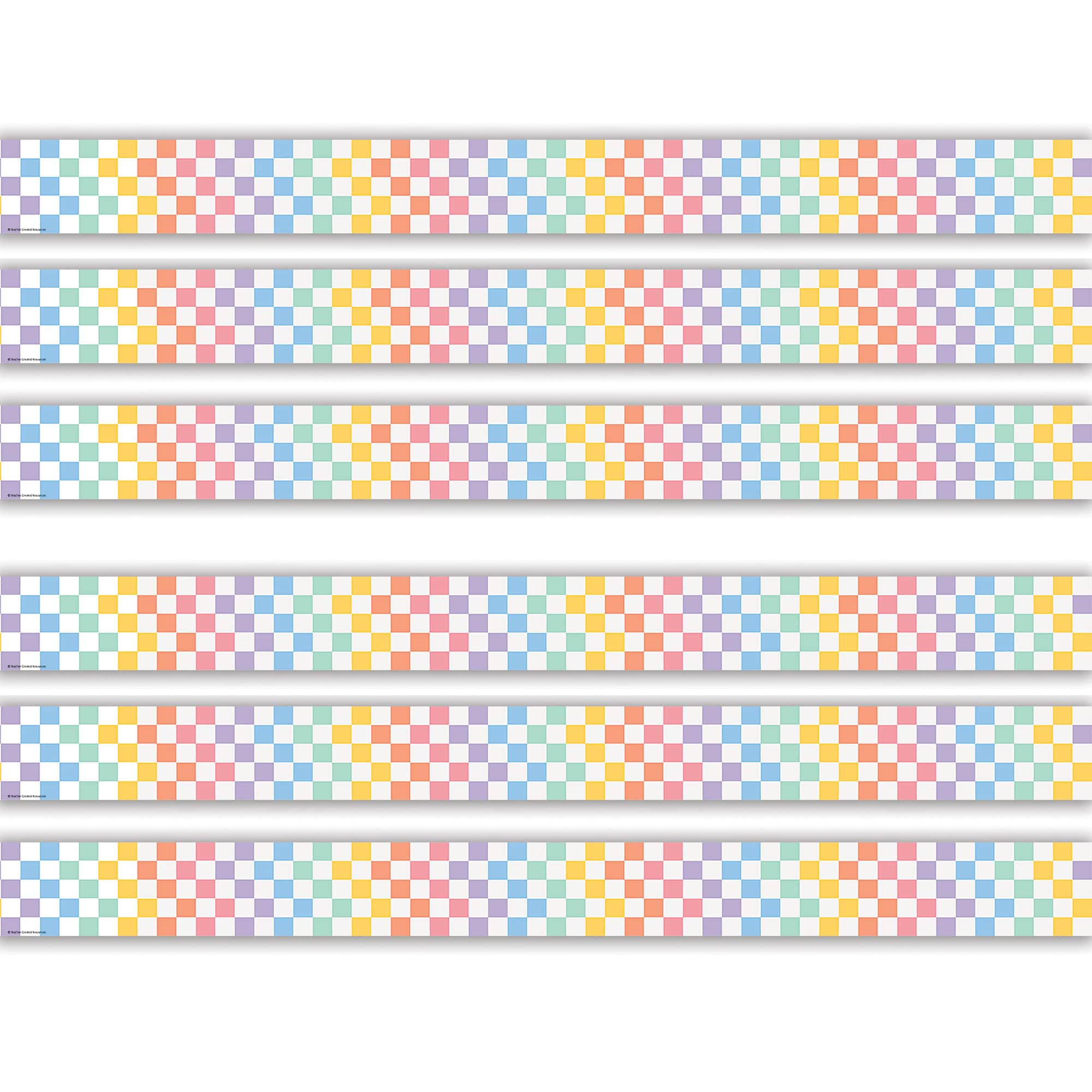 Teacher Created Resources® Cool for School Checkers Straight Border Trim, 6 Packs of 12
