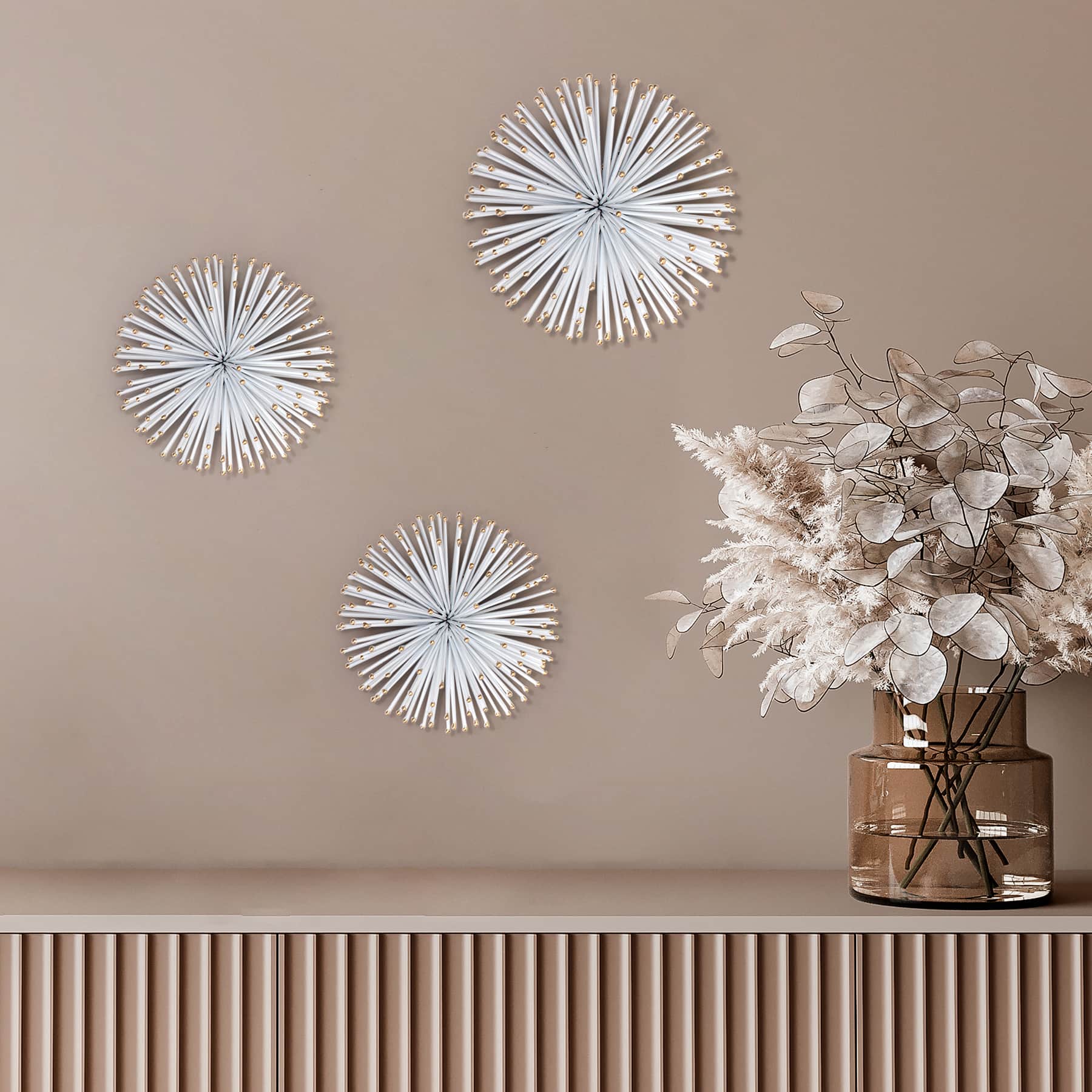 Habitat Decor White & Gold Starburst Metal Wall Art Set