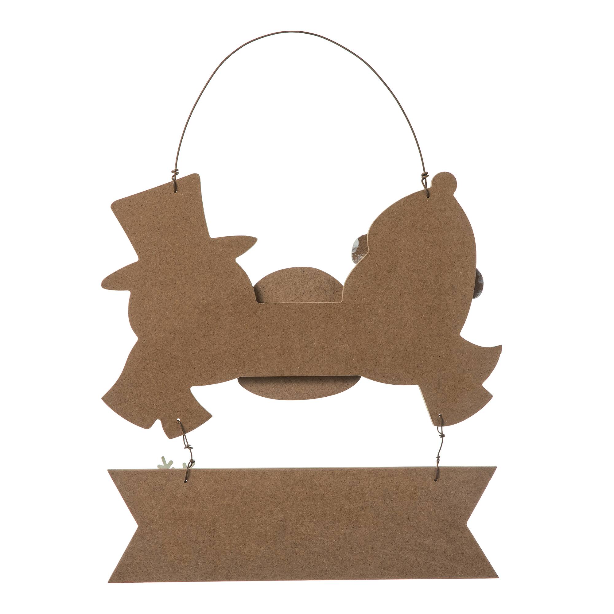 Glitzhome® 12.75" Christmas Snowman Family Wall Décor