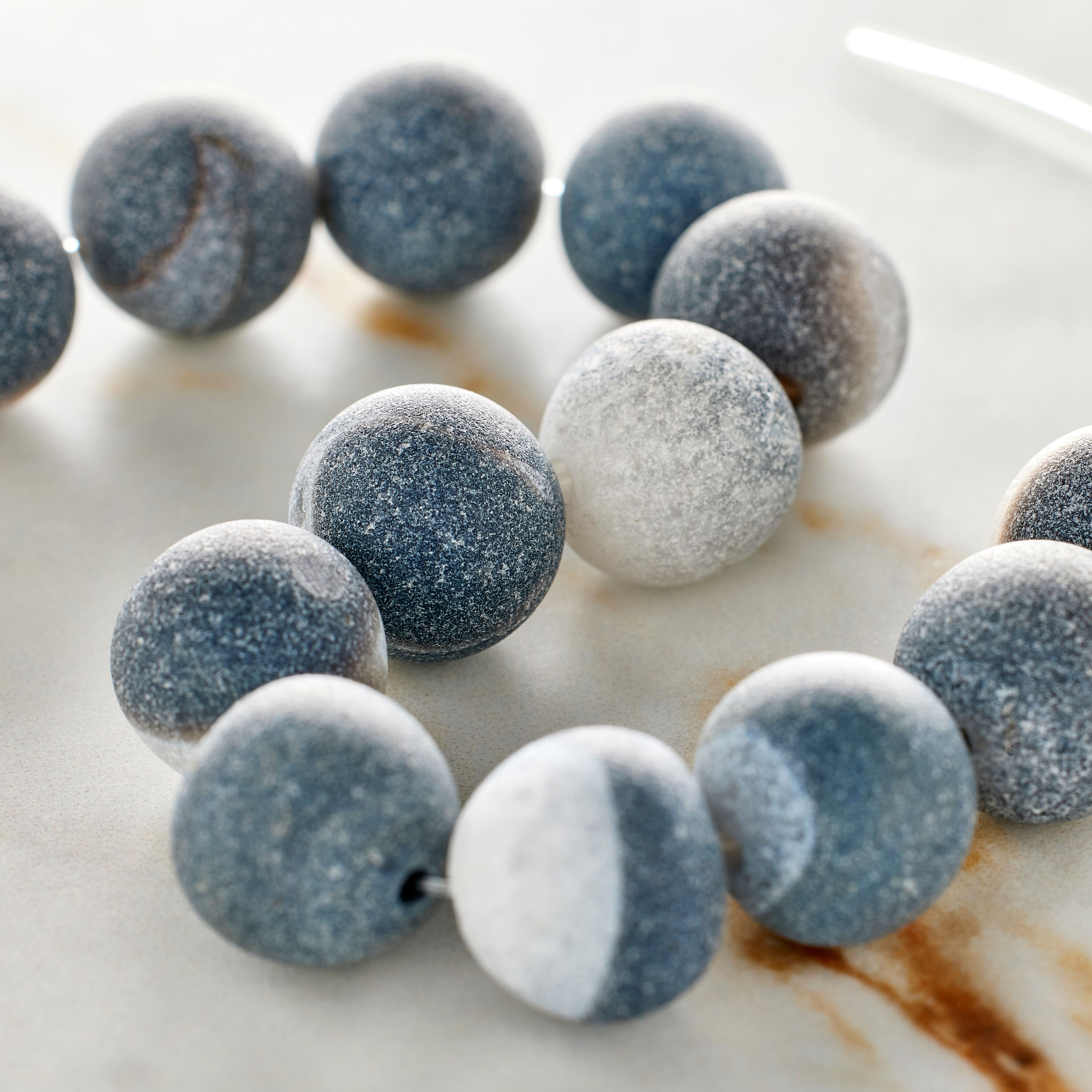 12 Pack: Grey Agate Round Beads, 12mm by Bead Landing™