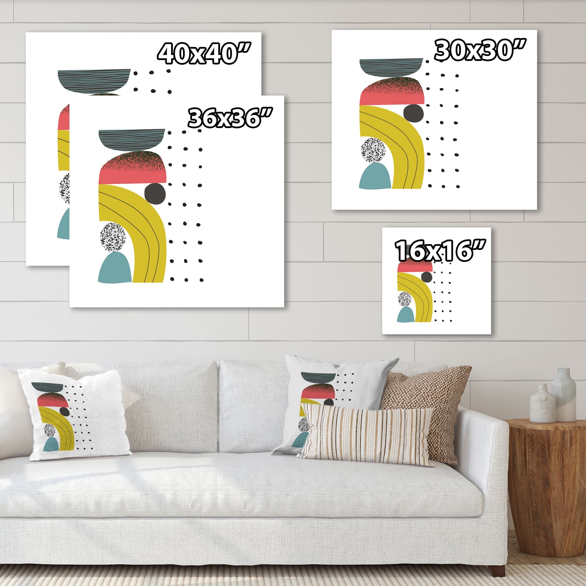 Designart - Colorful Geometric Abstract Art Collage I - Modern Canvas Wall Art Print