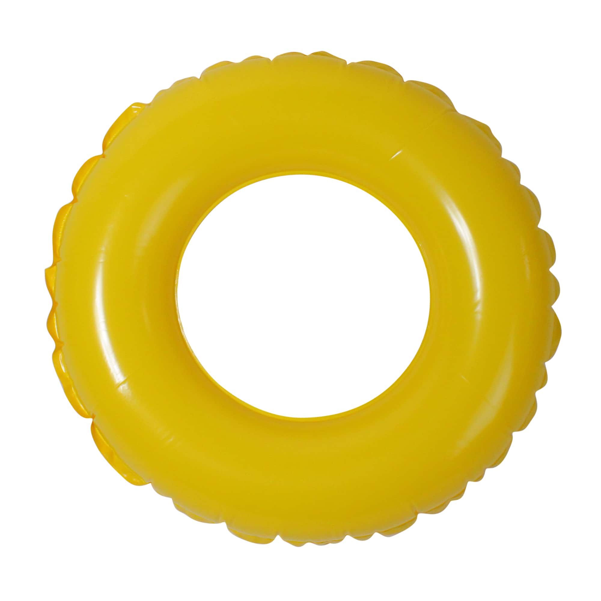 24" Bright Yellow Inflatable Swimming Pool Inner Tube Ring Float