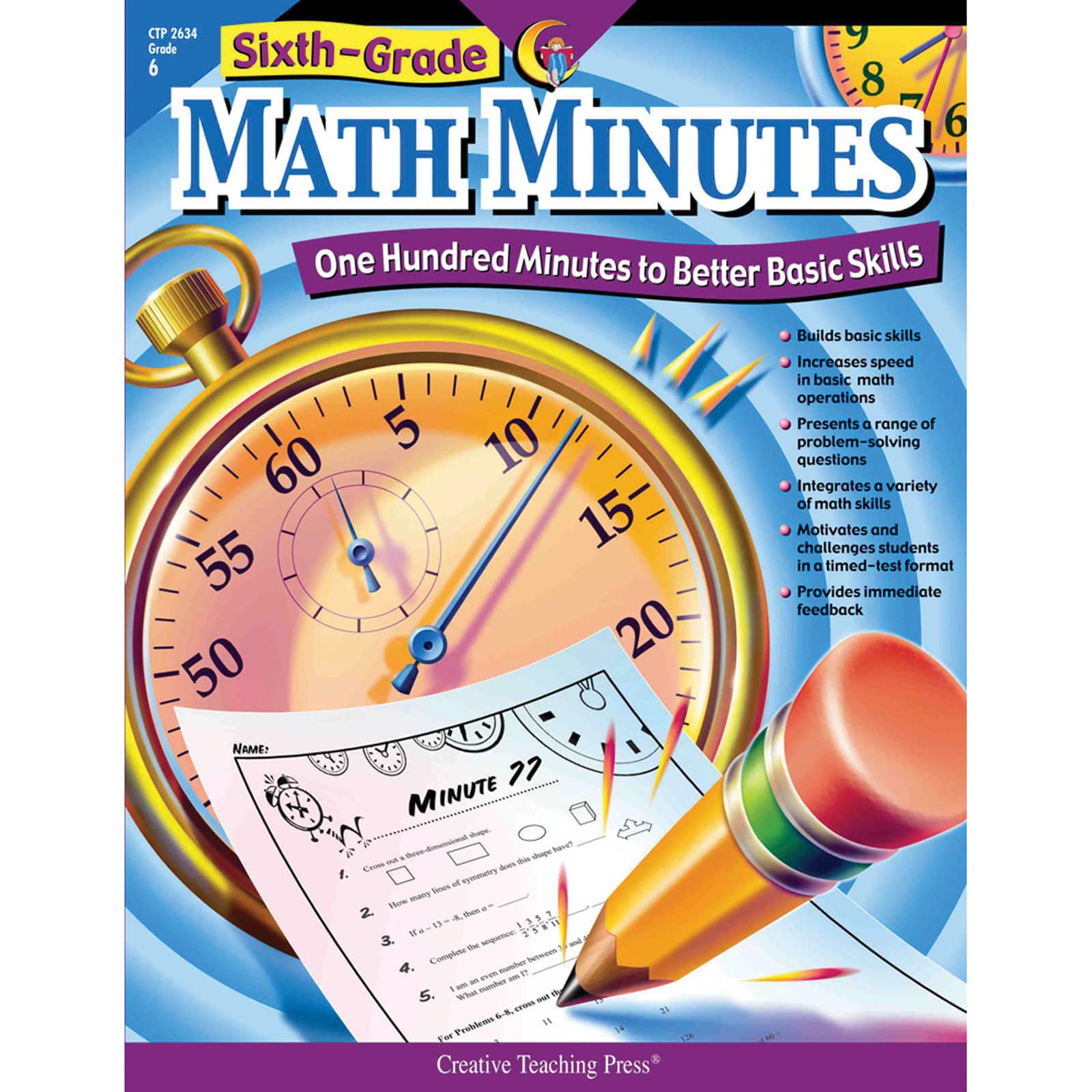 Creative Teaching Press® Math Minutes Workbook, Grade 6