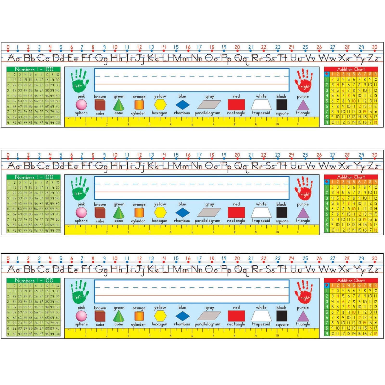 Carson Dellosa® Education Grade 1-3 Traditional Manuscript Nameplates, 3 Packs of 36