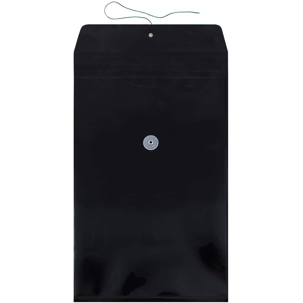JAM Paper Legal Size Plastic Envelopes with Button & String Tie Closure