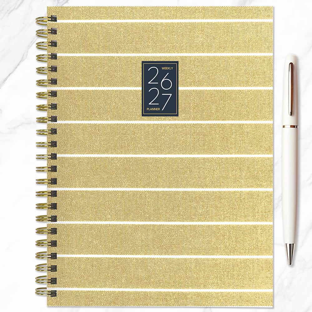 TF Publishing Yellow Medium 2026-27 Linen Weekly Monthly Planner