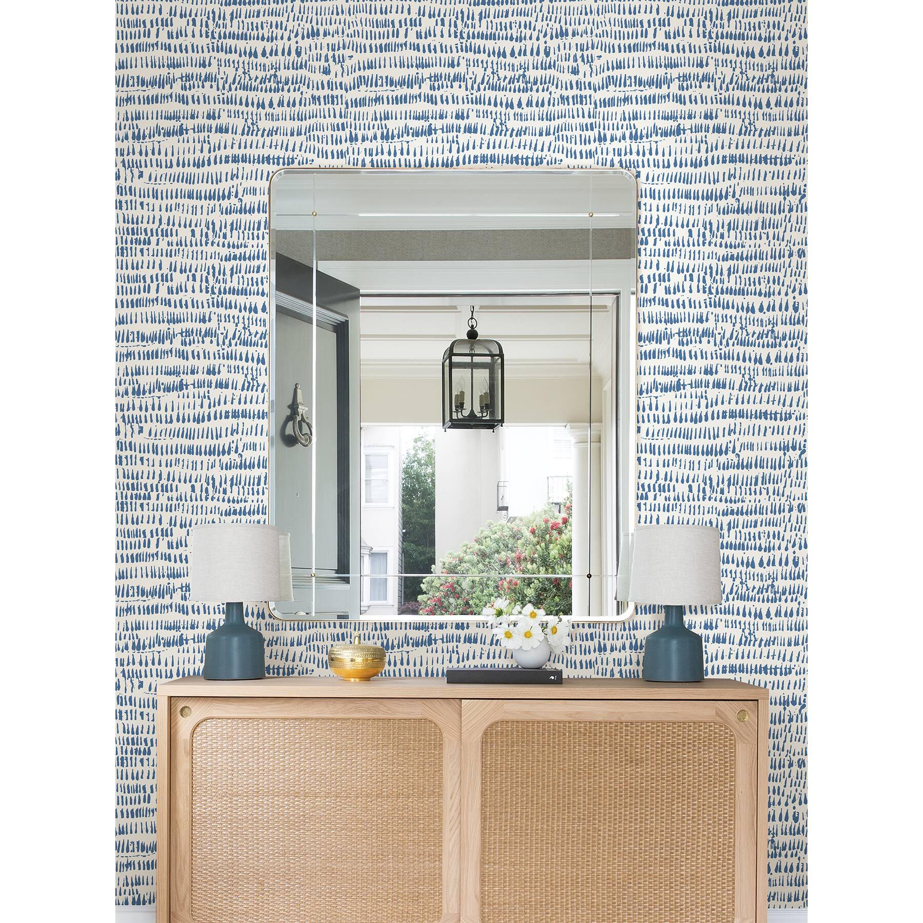 NuWallpaper Blue Kylver Peel & Stick Wallpaper