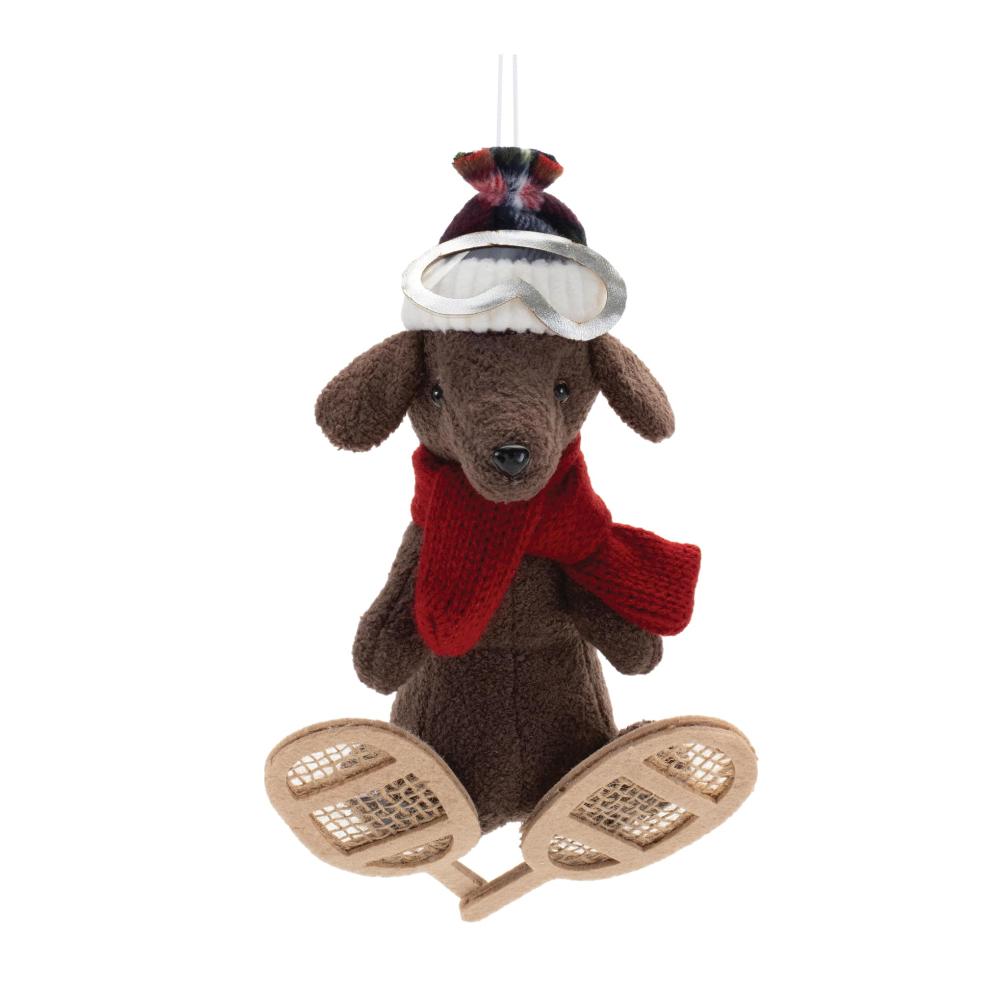 Plush Ski & Snowboard Dog Christmas Ornaments Set