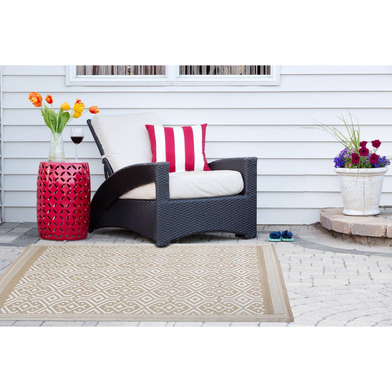 DII® Taupe Moroccan Outdoor Rug, 4ft. x 6ft.