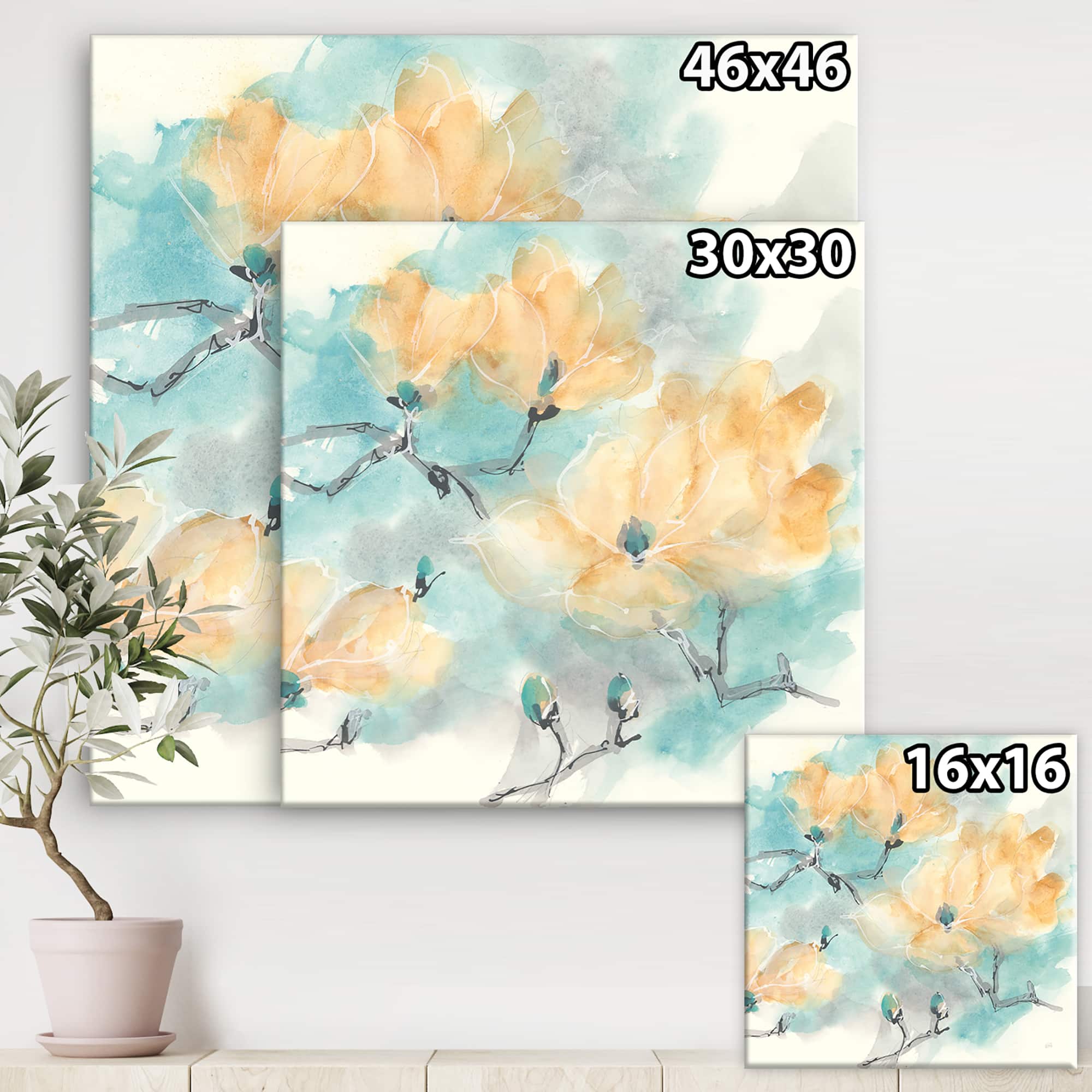 Designart - Teal Buds I