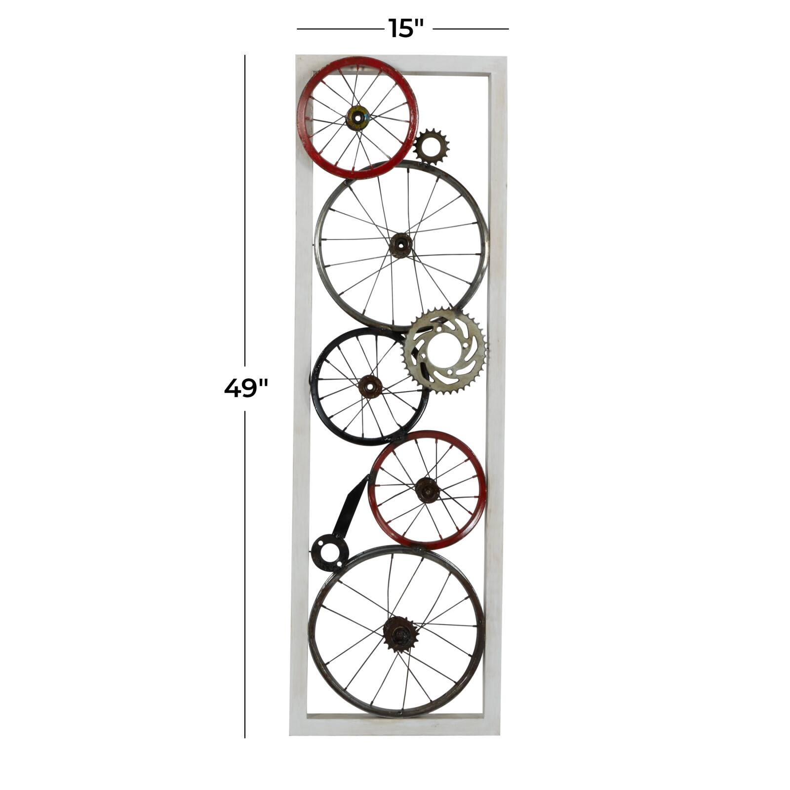 49" White Metal & Wood Rustic Wall Décor