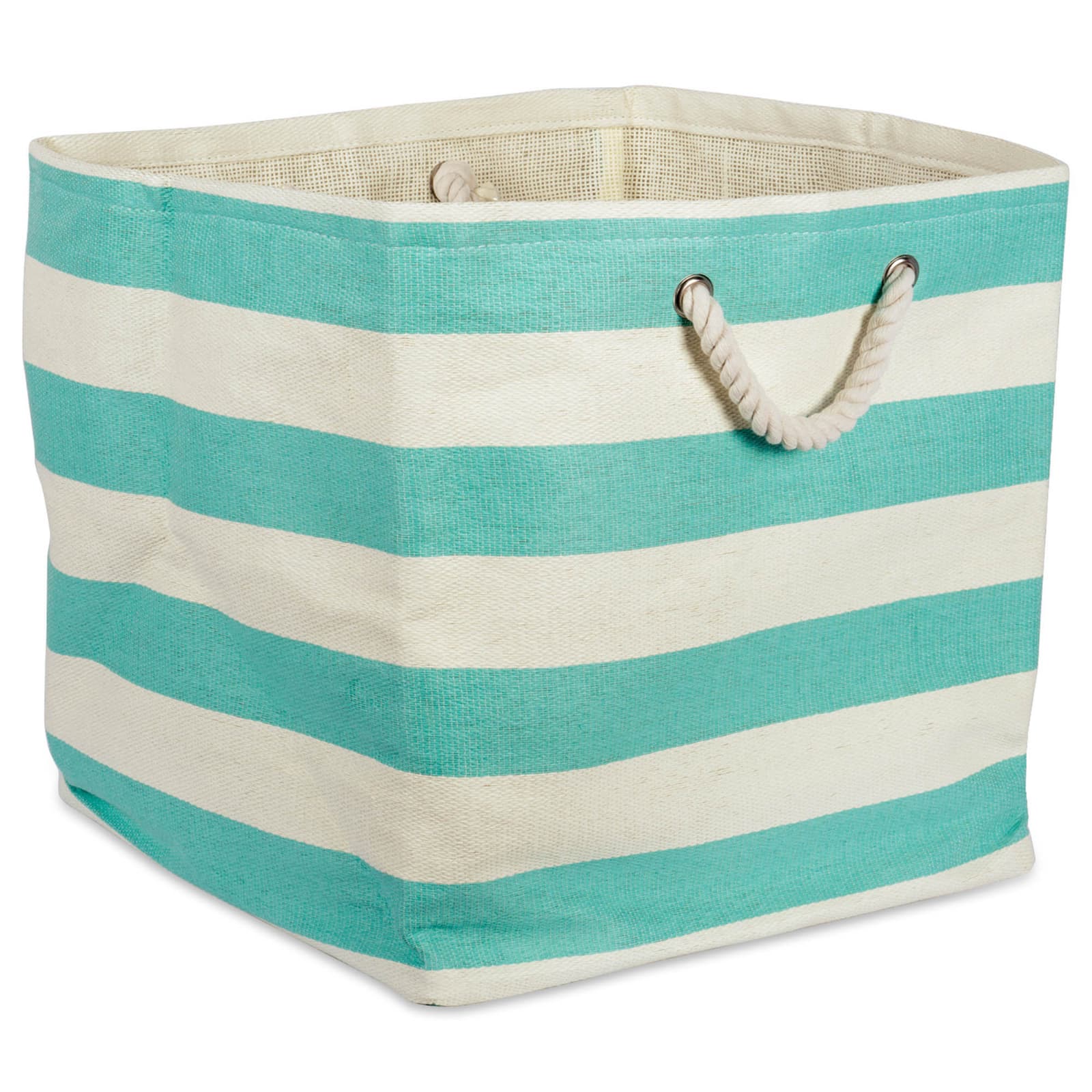 DII® 16" Striped Woven Paper Storage Cube