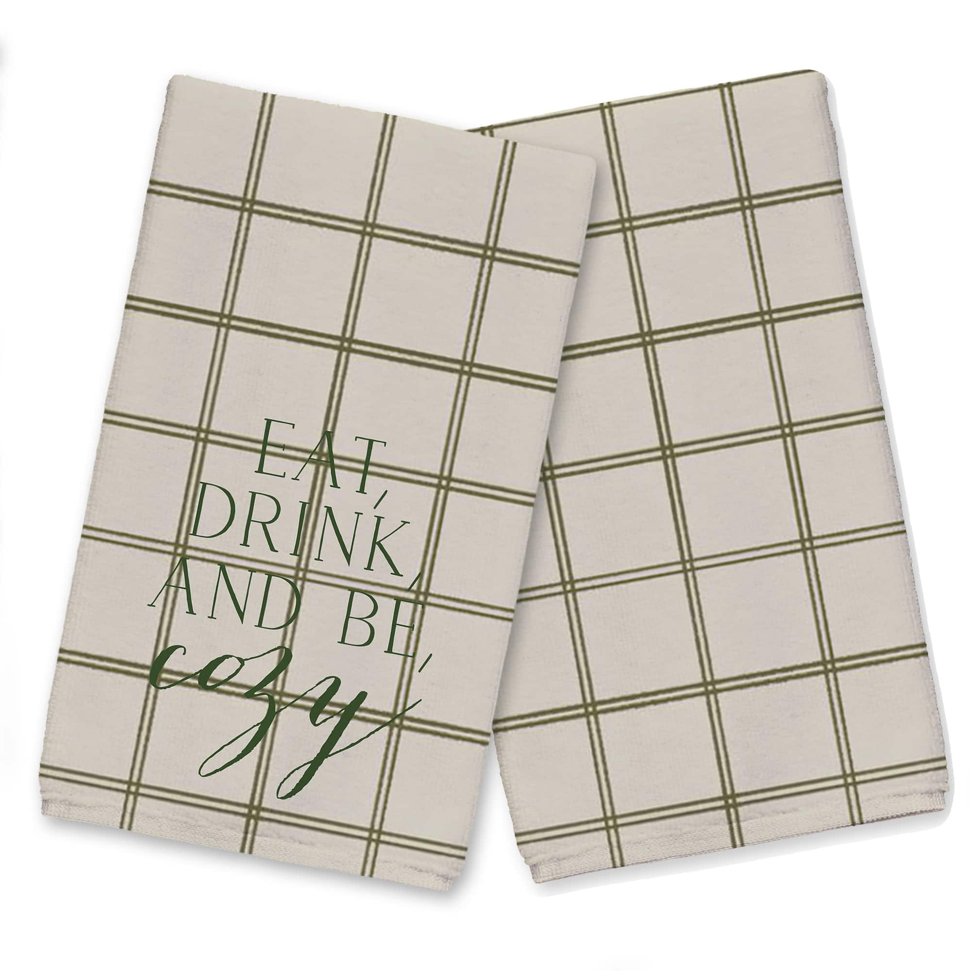 Be Cozy and Check Tea Towel