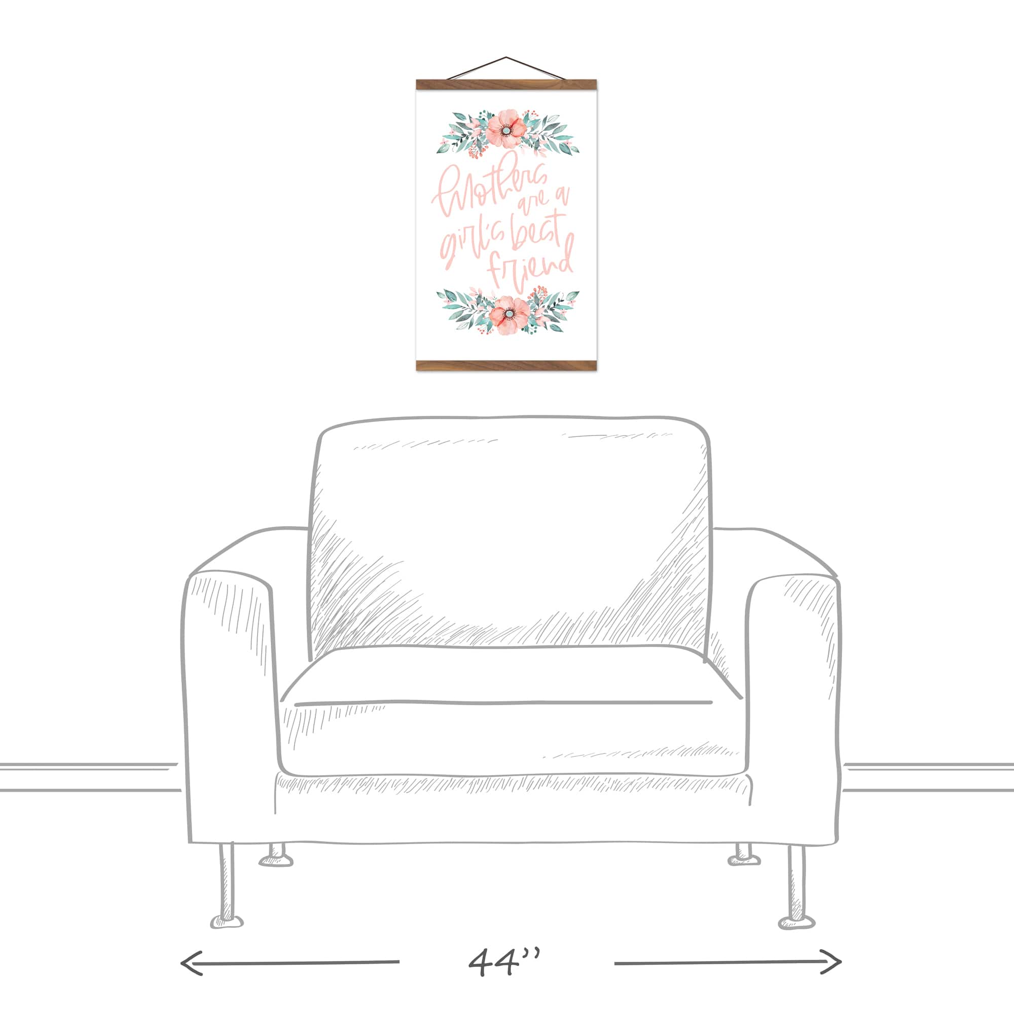 Mothers Are A Girl's Best Friend Teak Hanging Canvas