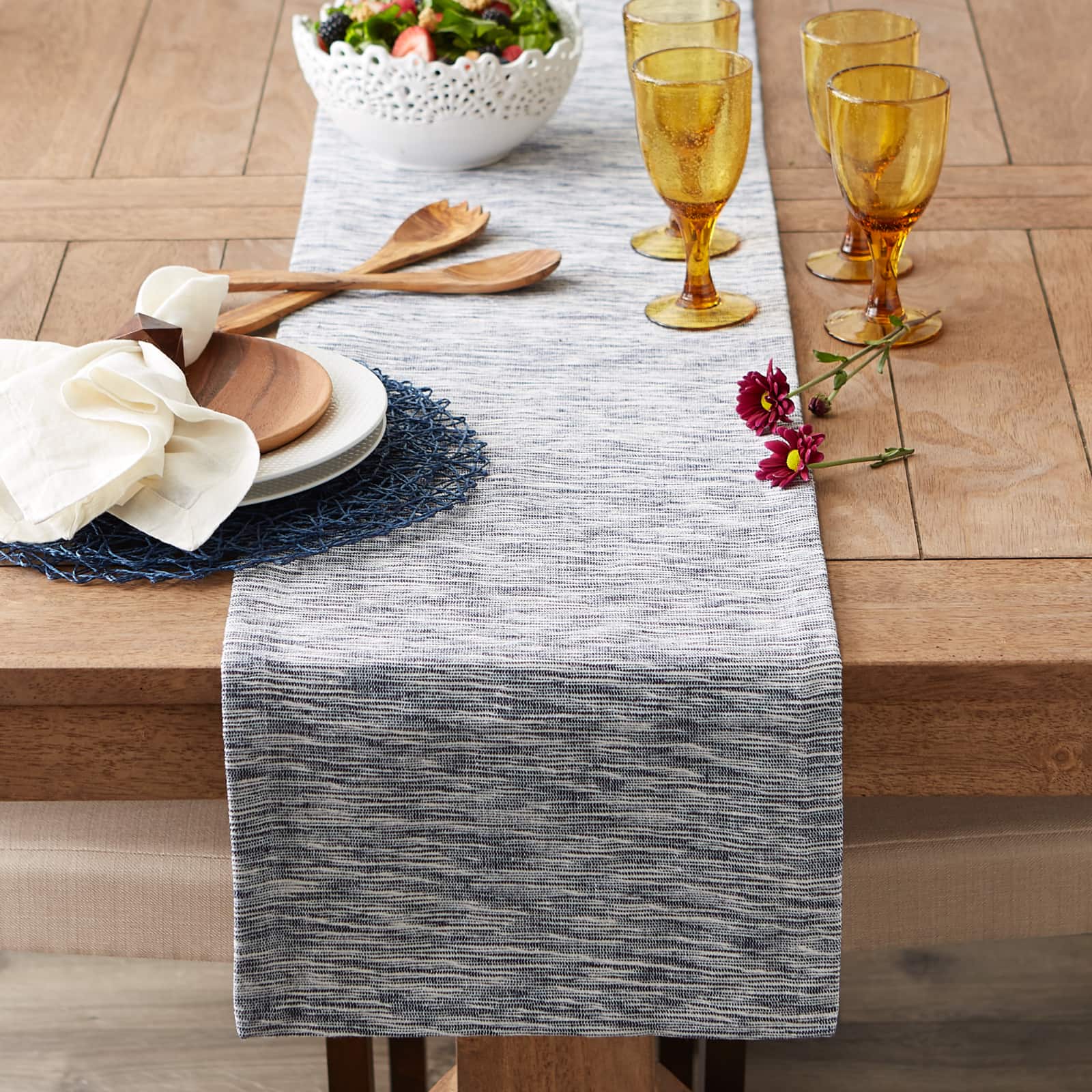 DII® 72" Tonal Recycled Cotton Slubby Rib Table Runner