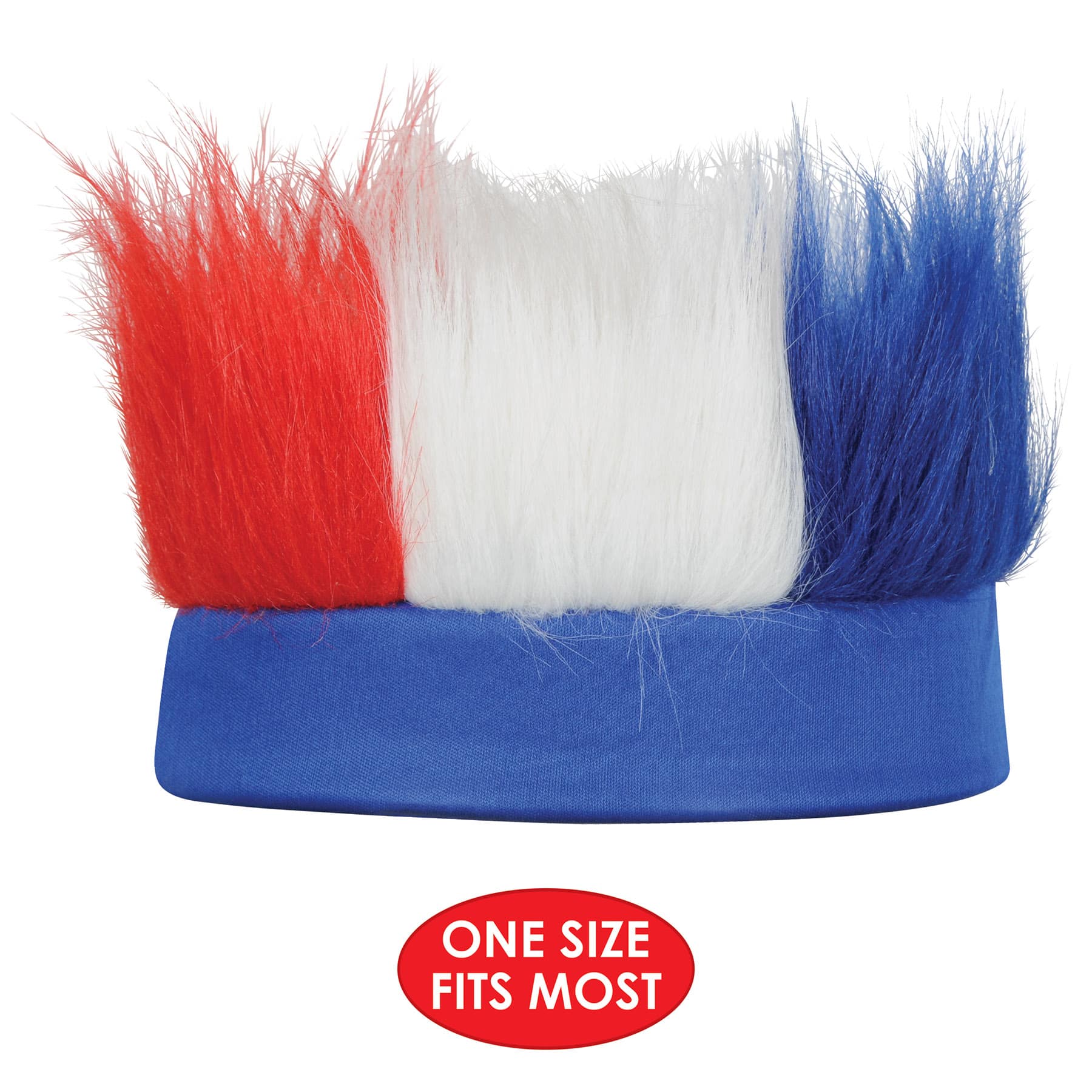 Beistle Adult Red, White & Blue Hairy Headbands, 2ct.