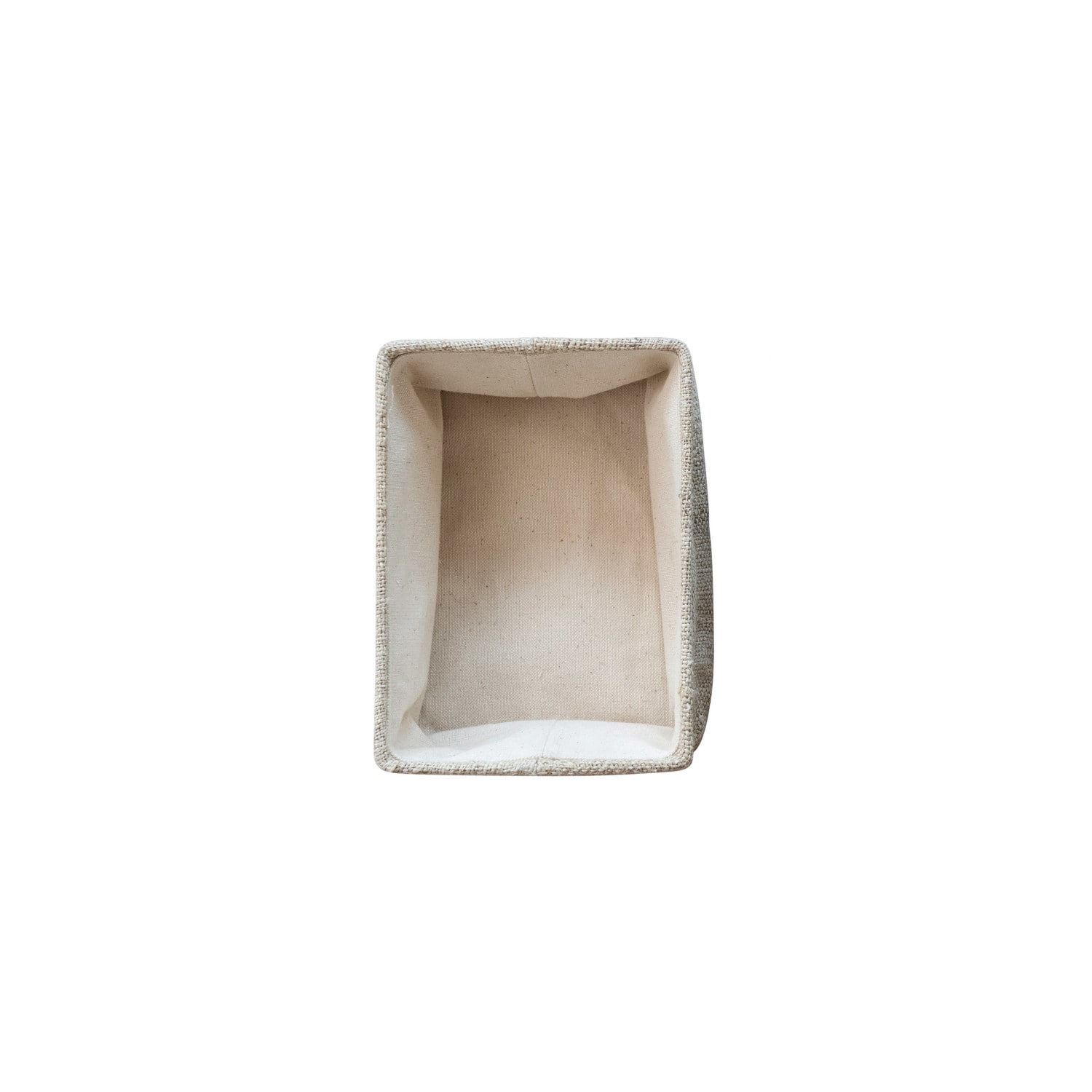 Hello Honey® 8" Natural Rectangular Hemp Fiber & Metal Bin with Cotton Canvas Lining