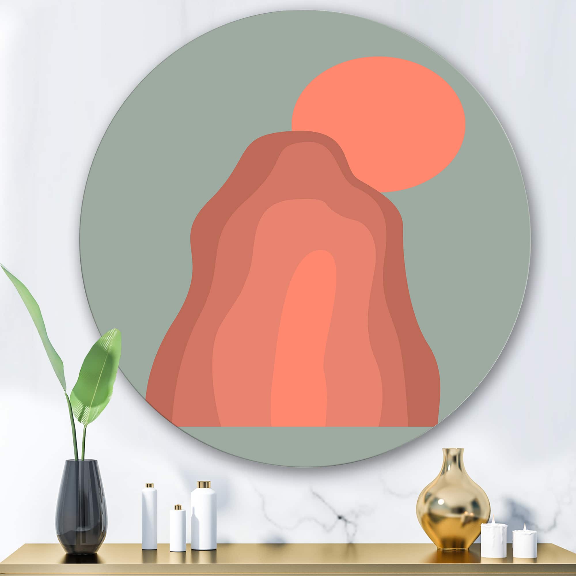 Designart - Pink Sunset Mountain Landscape