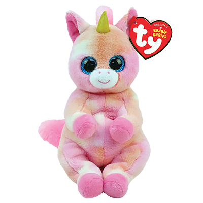 Peluche régulière Skylar la licorne rose et orange Beanie Babies de Ty