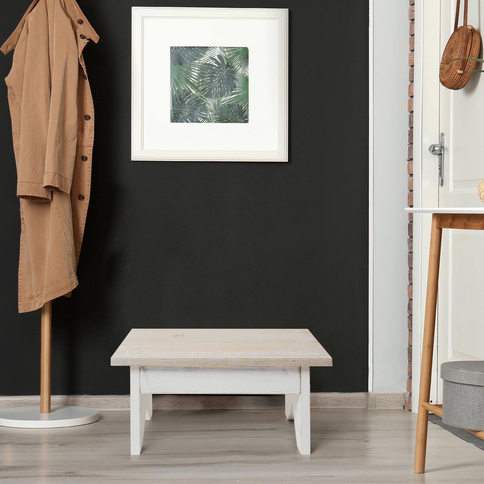 American Art Décor Addie Joy Step Up Decorative Wooden Stool