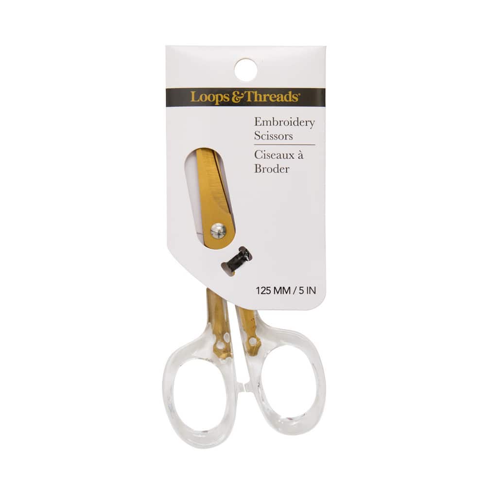 5" Gold & Clear Embroidery Scissors by Loops & Threads®