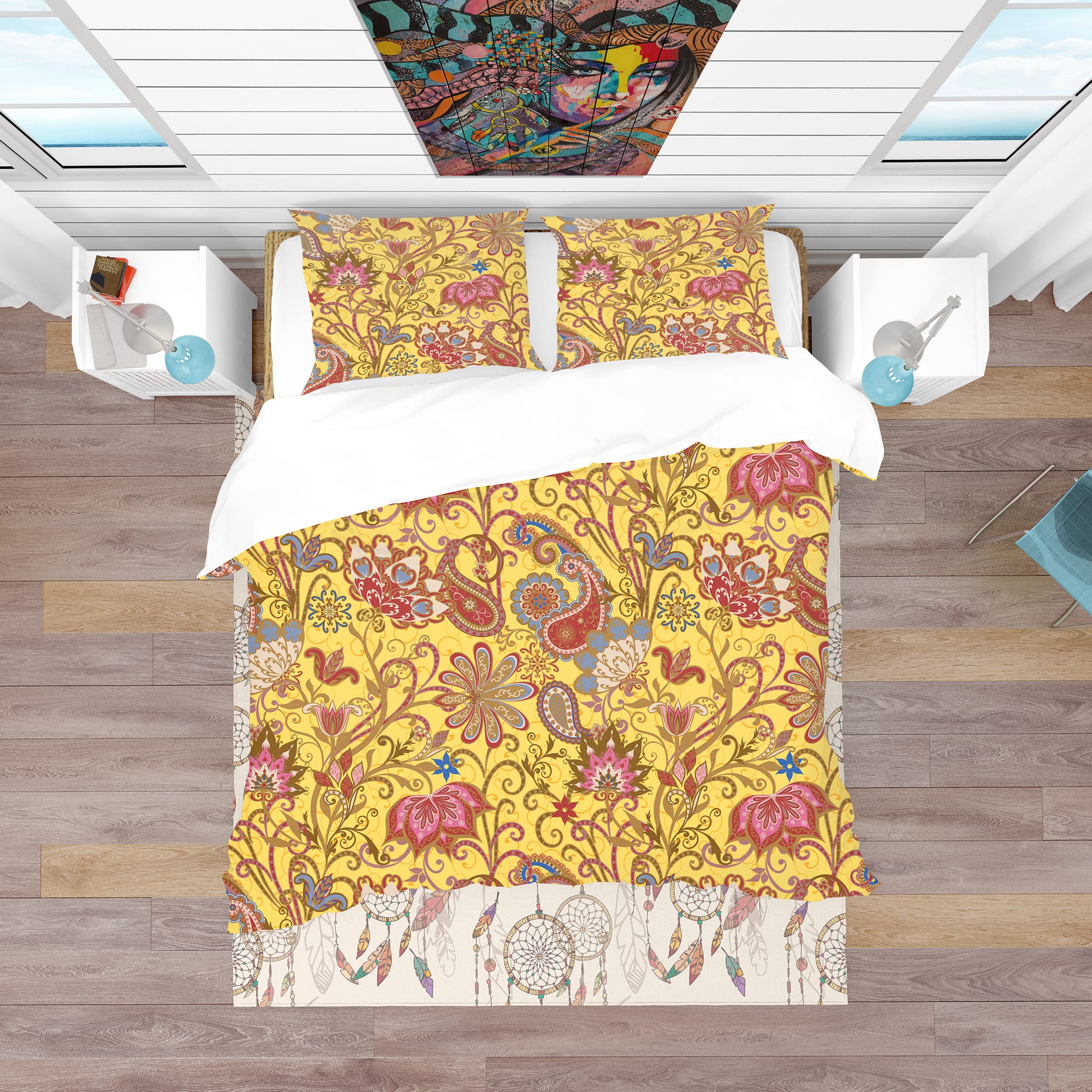 Designart 'Pattern in Ethnic Traditional Style' Bohemian & Eclectic Bedding Set - Duvet Cover & Shams