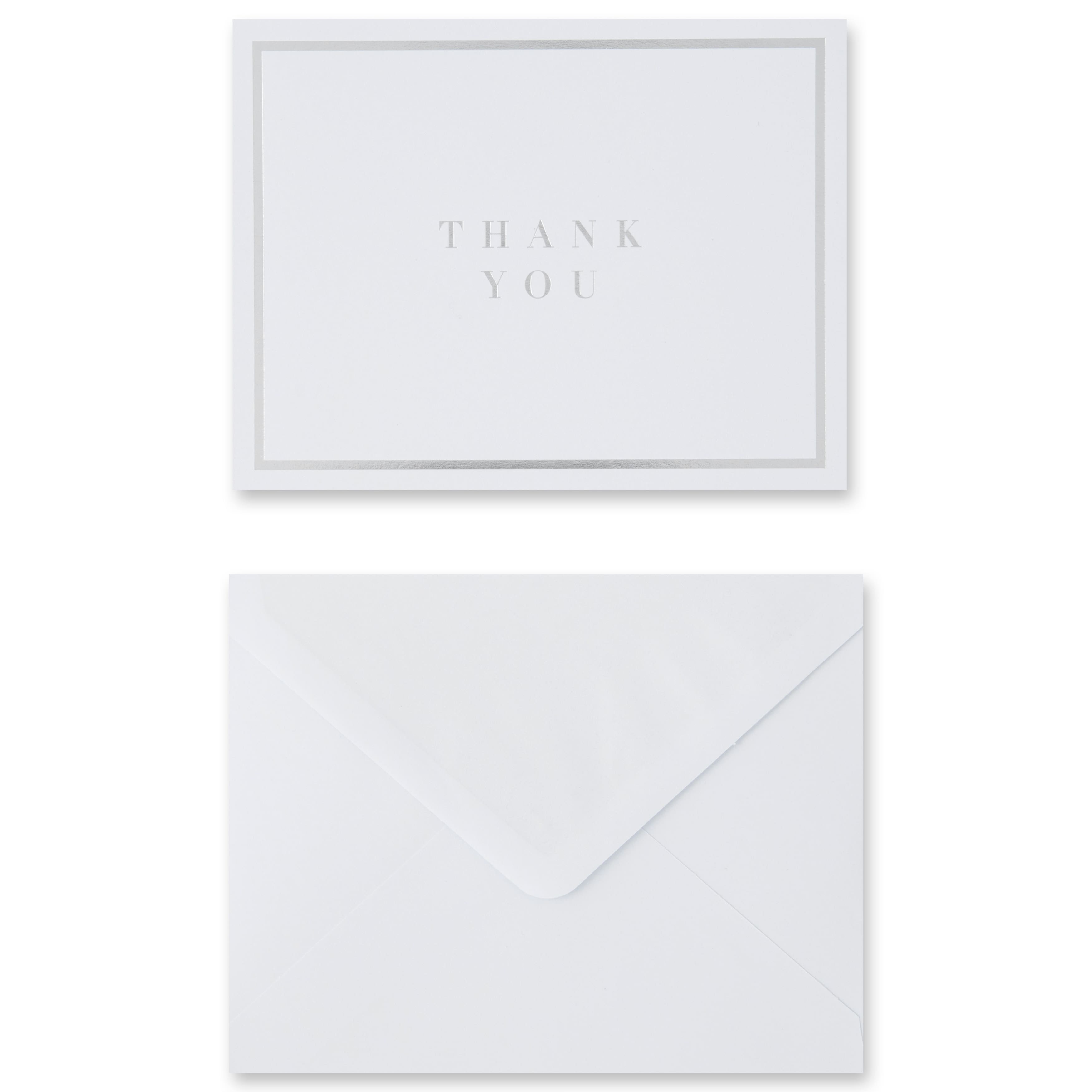Silver Thank You Cards & Envelopes by Recollections™, 4.25" x 5.5"