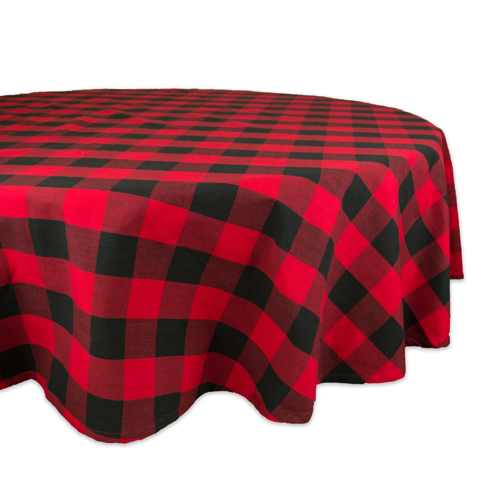 DII® 70" Buffalo Check Round Tablecloth in Tango Red/Black | Michaels®