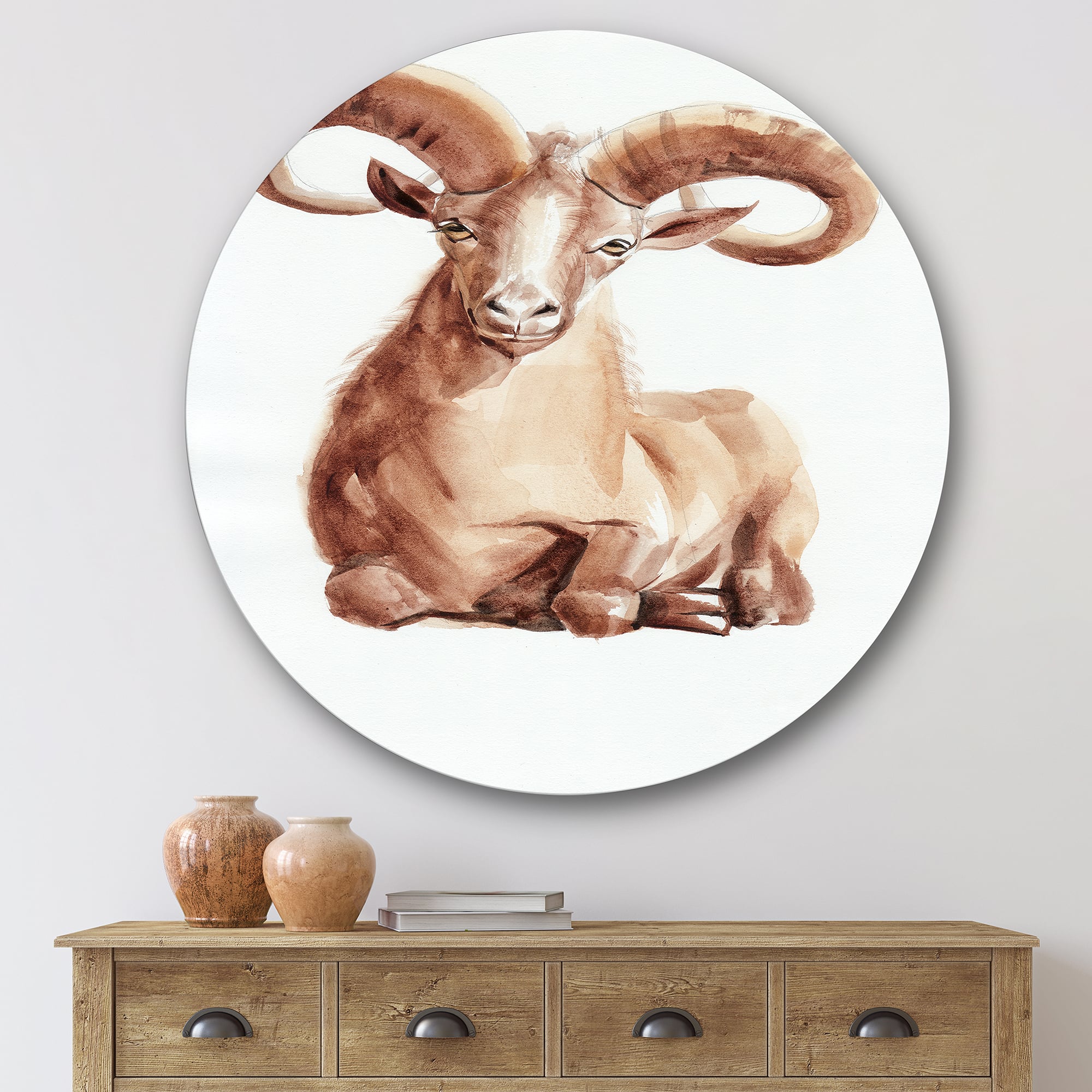Designart - Portrait of Wild Ram With Mighty Horns II