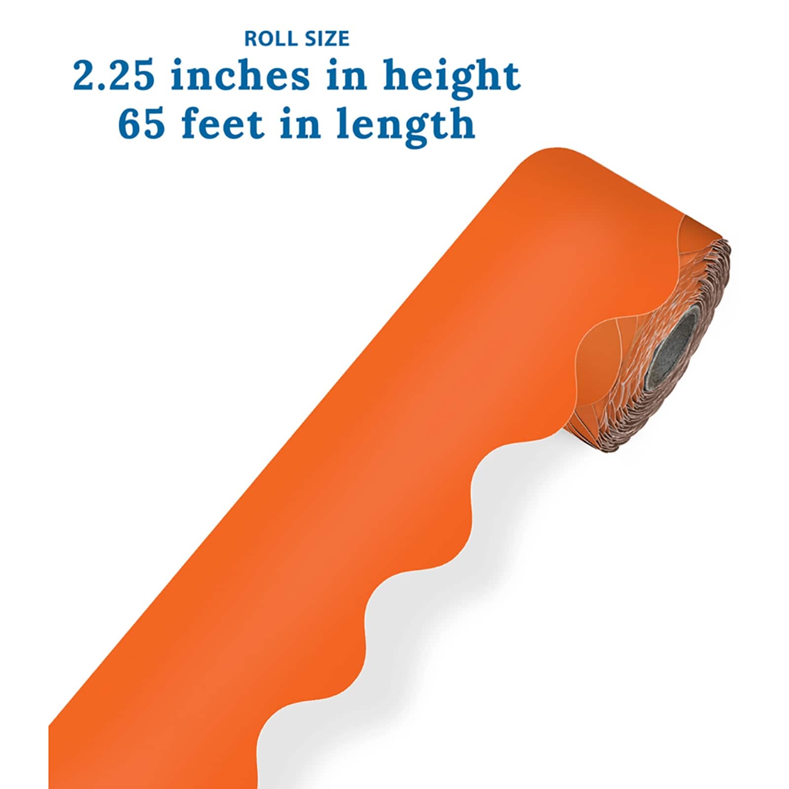 Carson Dellosa® Orange Rolled Scalloped Border, 195ft.