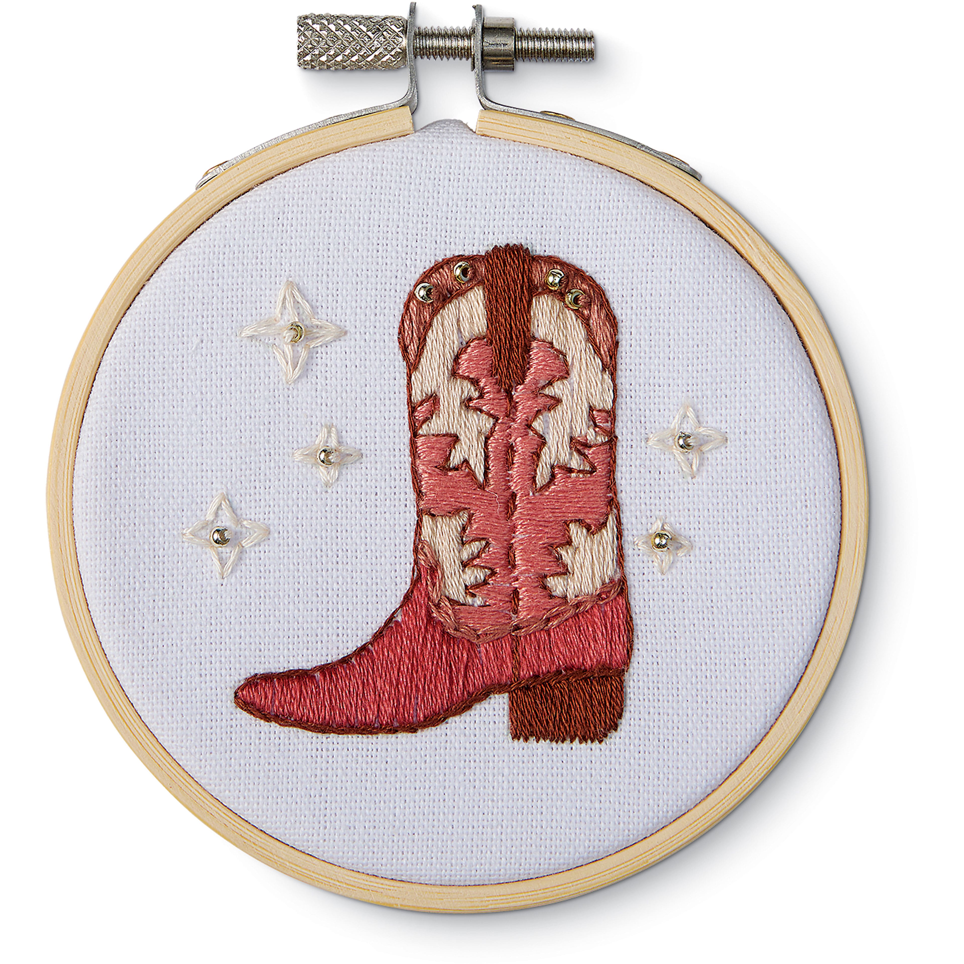 3.5" Cowboy Boot Embroidery Kit by Loops & Threads®