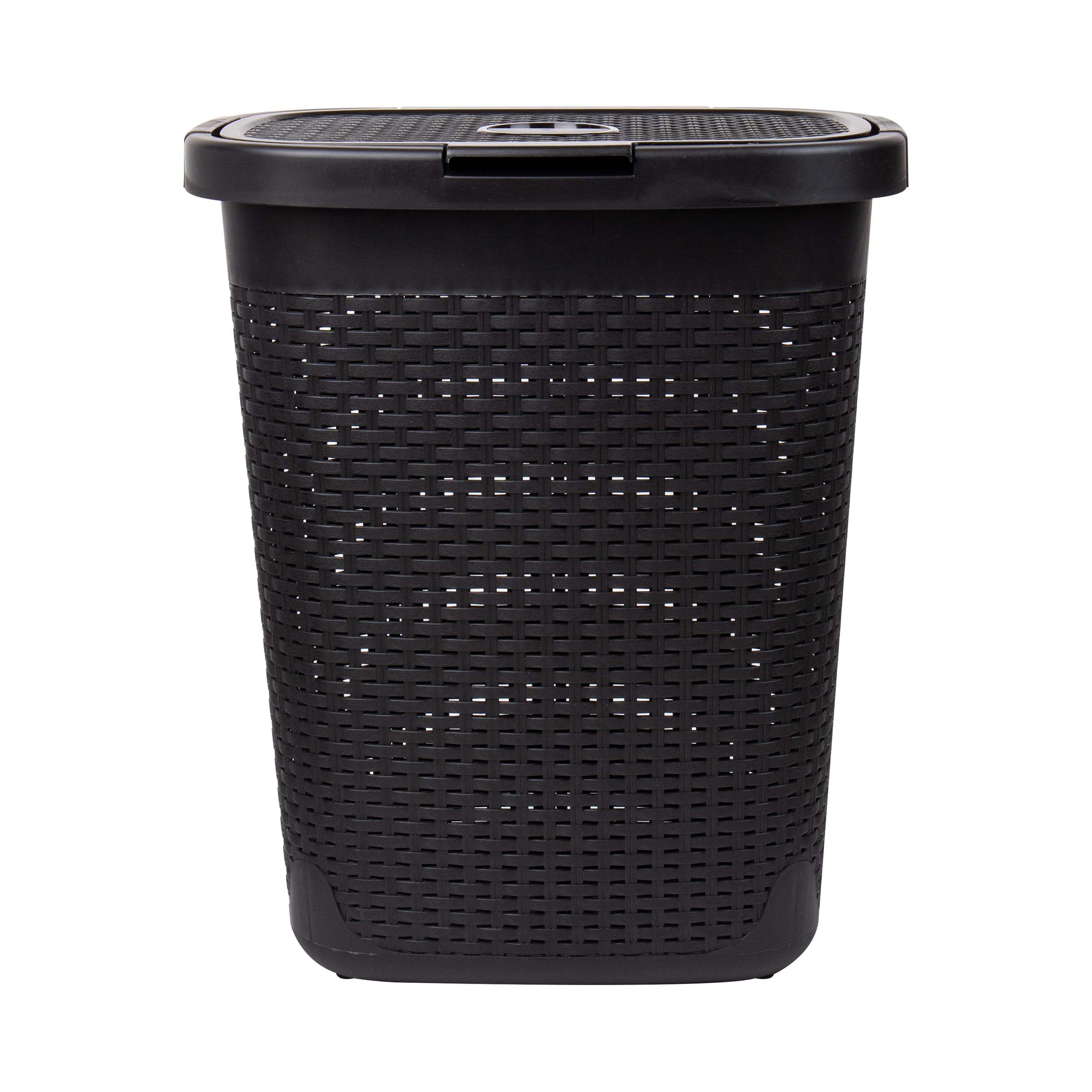 Mind Reader 21" Plastic Wicker Design Laundry Hamper