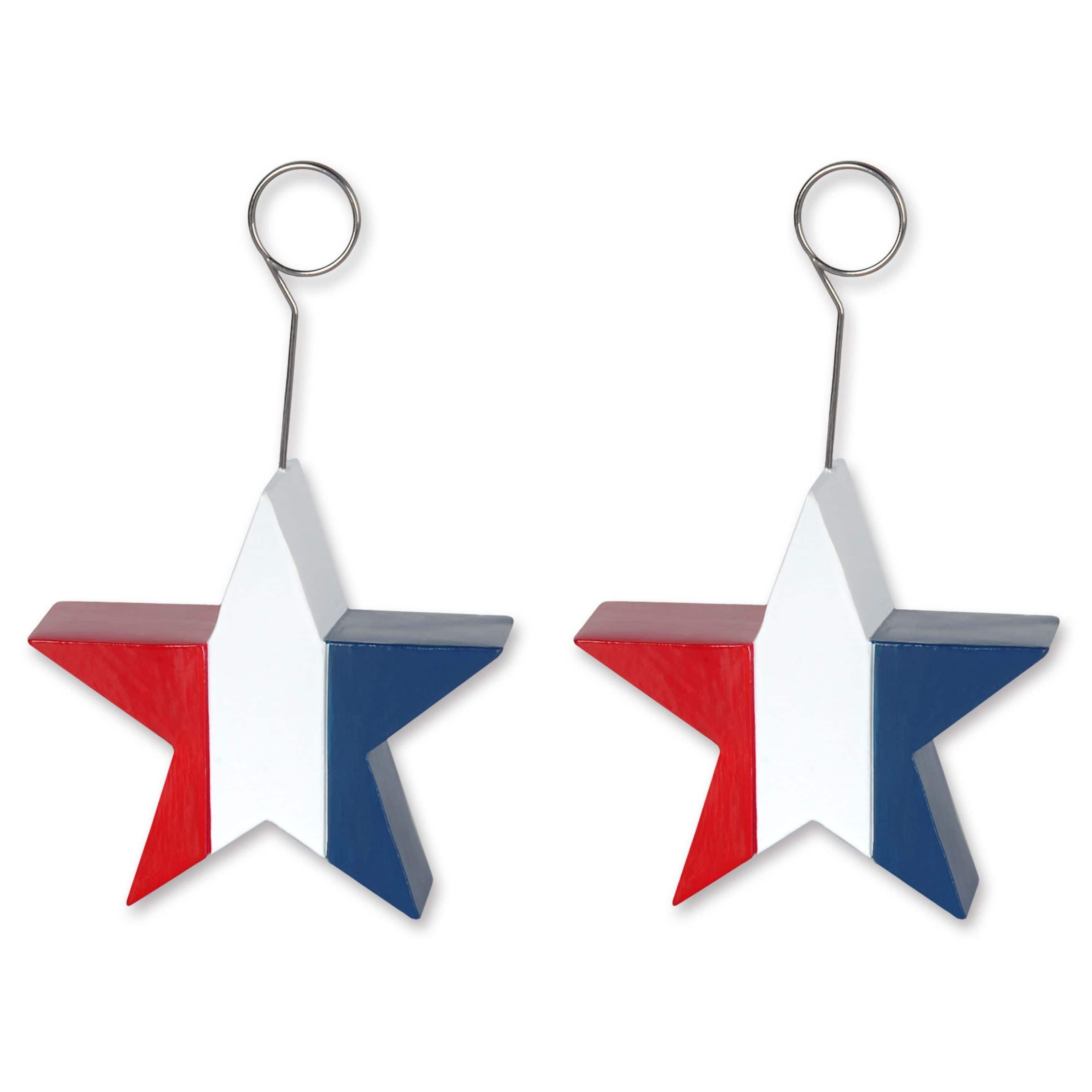 Beistle 6oz. Patriotic Star Photo & Balloon Holders, 2ct.
