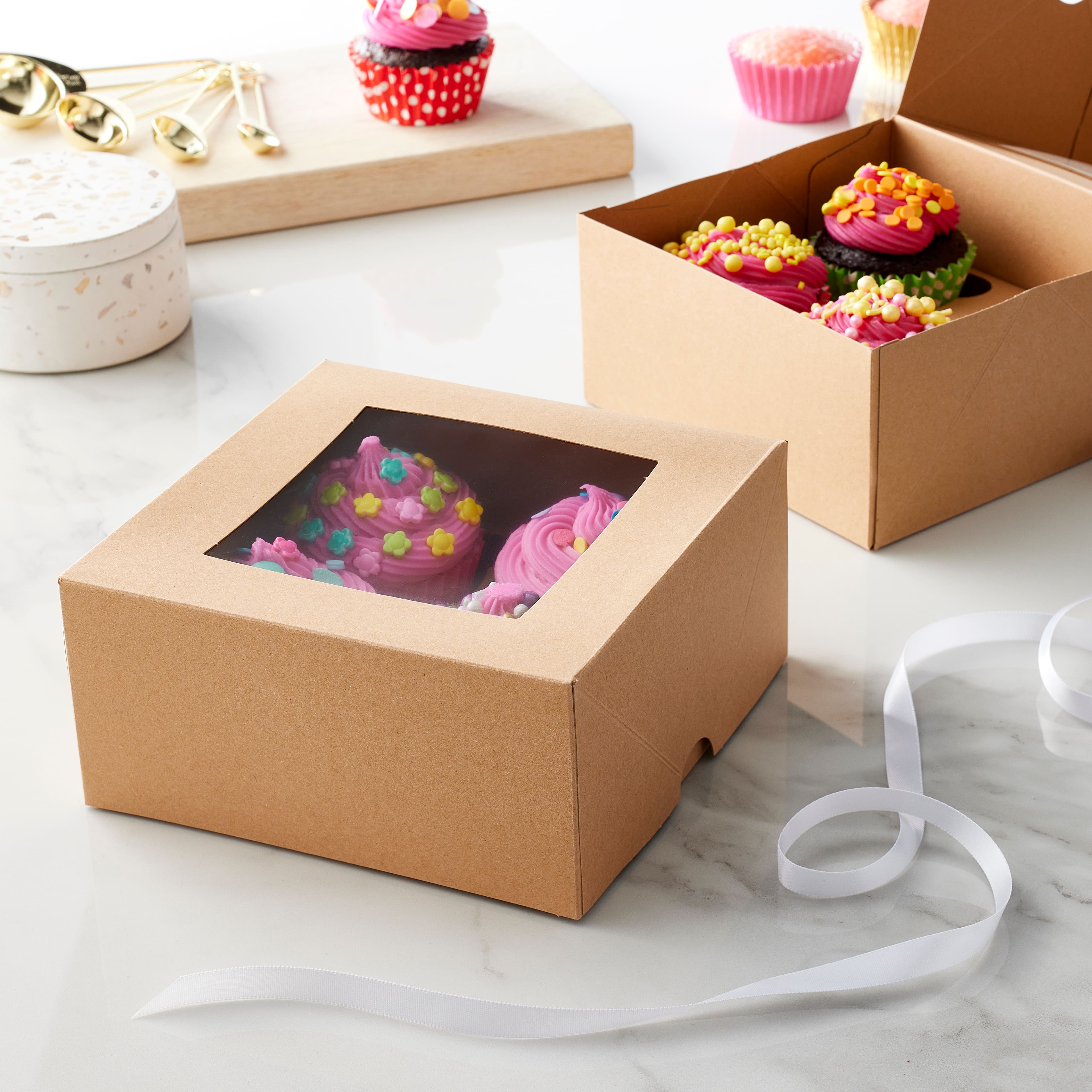 Kraft Cupcake Boxes by Celebrate It®, 3ct.