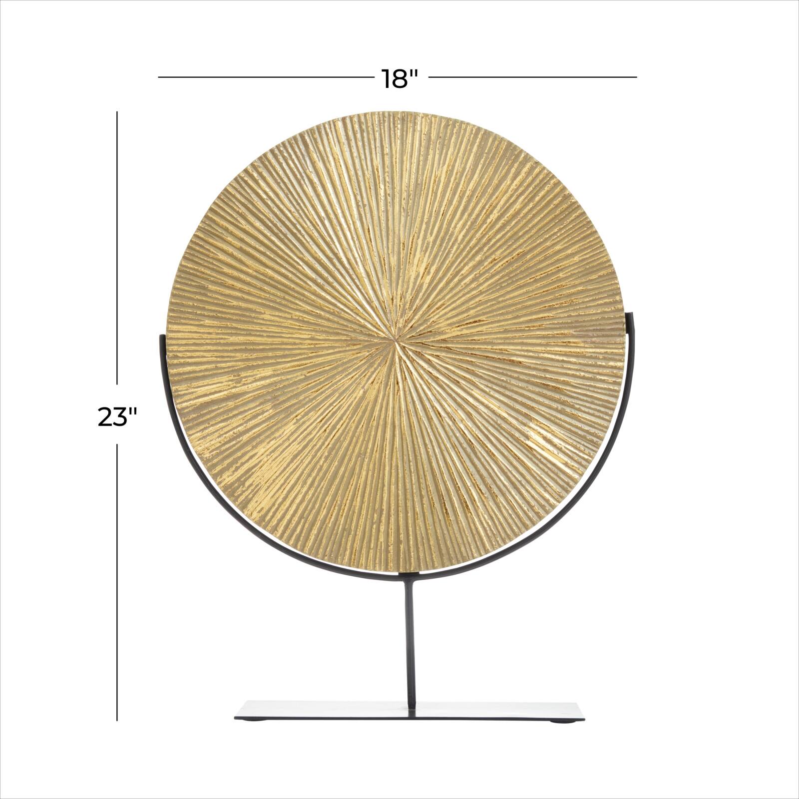 CosmoLiving by Cosmopolitan Gold Metal Contemporary Sculpture, 23" x 18" x 4"